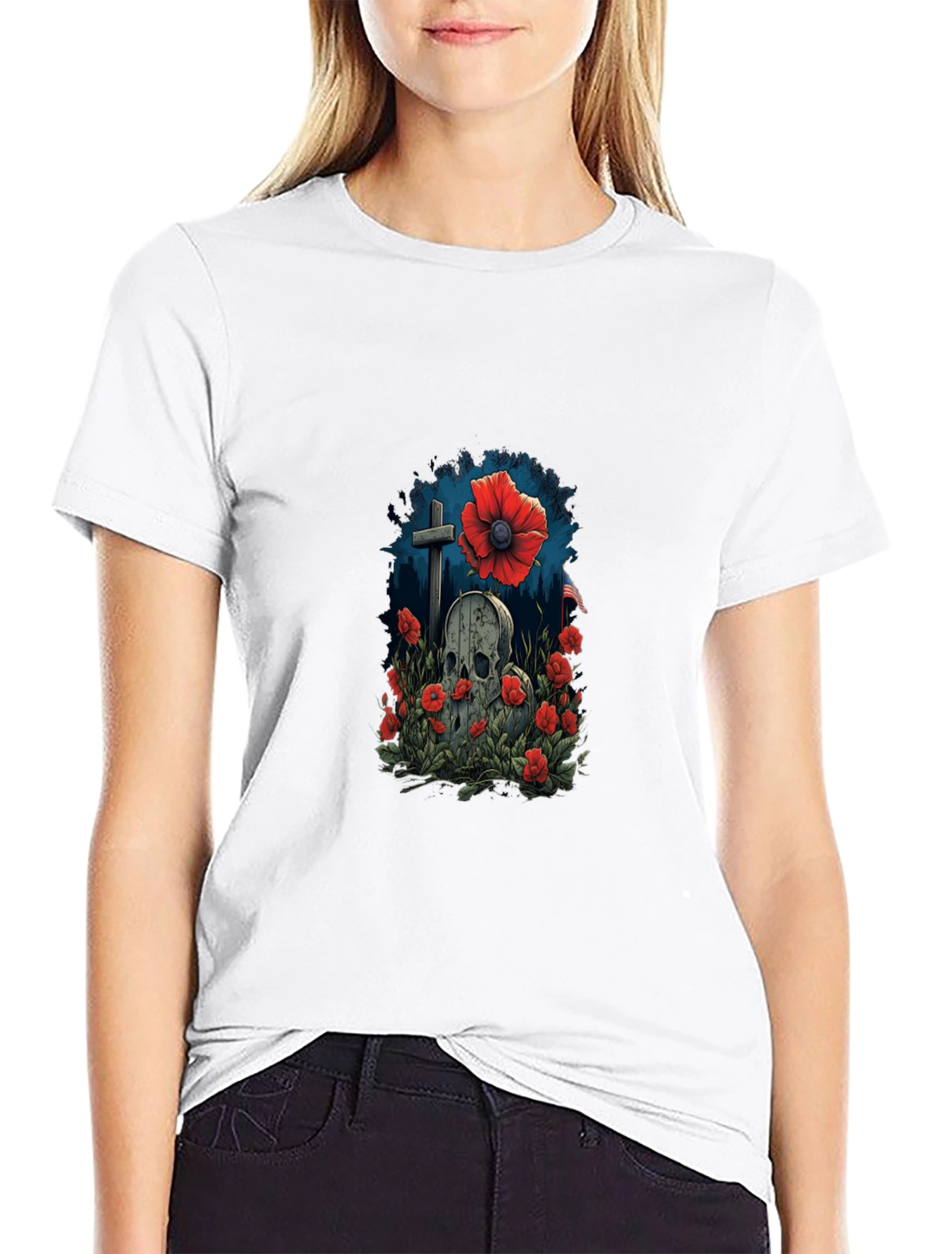 Skull & Poppy Memorial T-Shirt