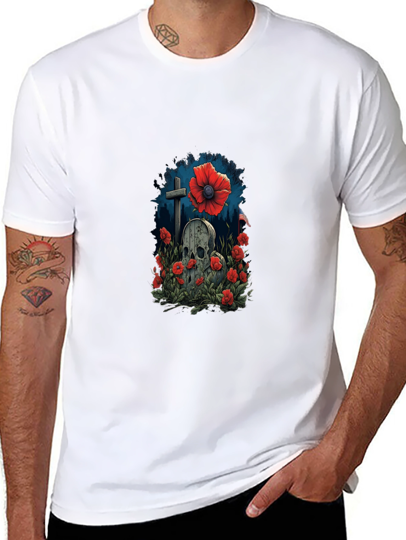Skull & Poppy Memorial T-Shirt
