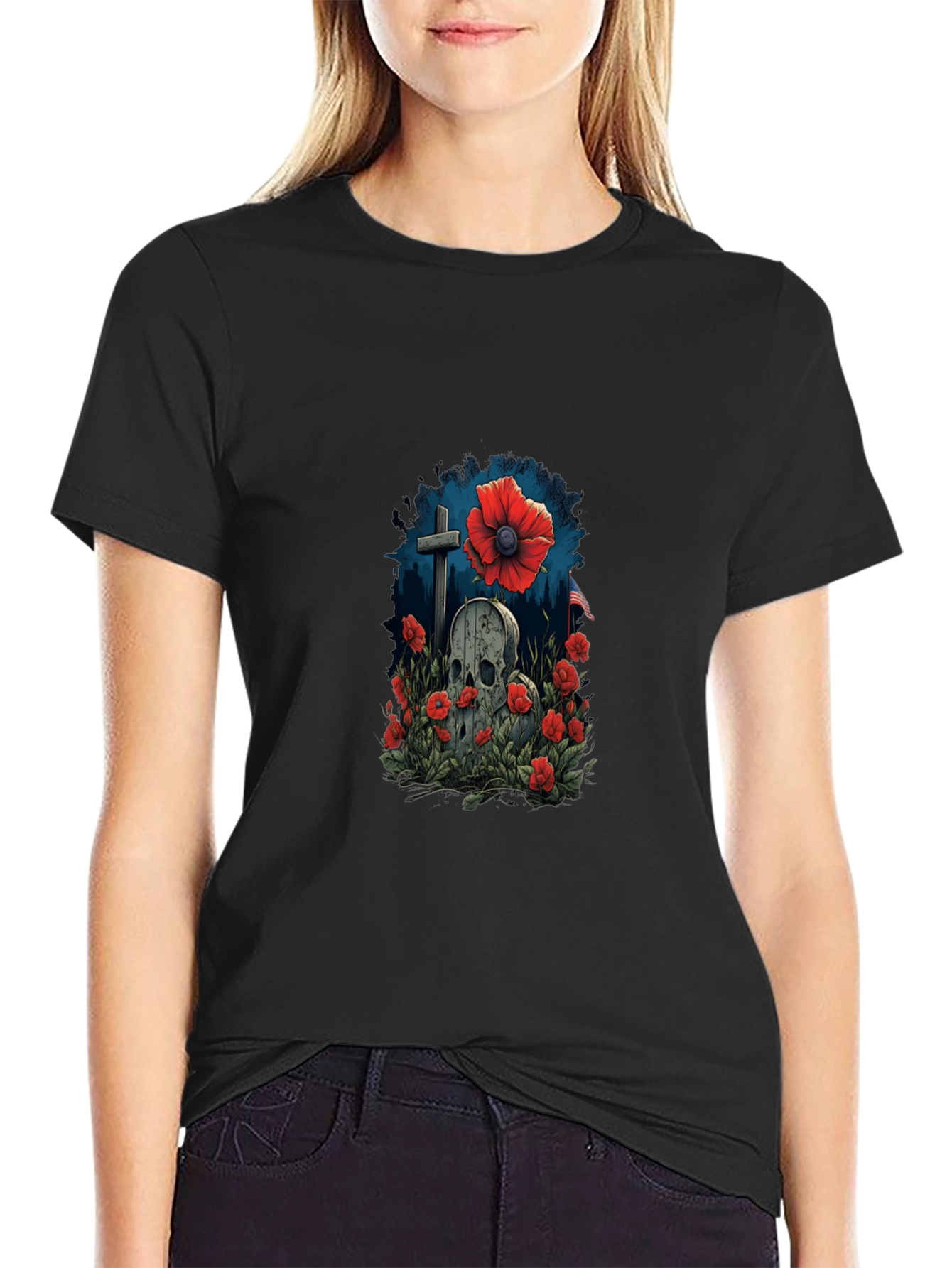 Skull & Poppy Memorial T-Shirt