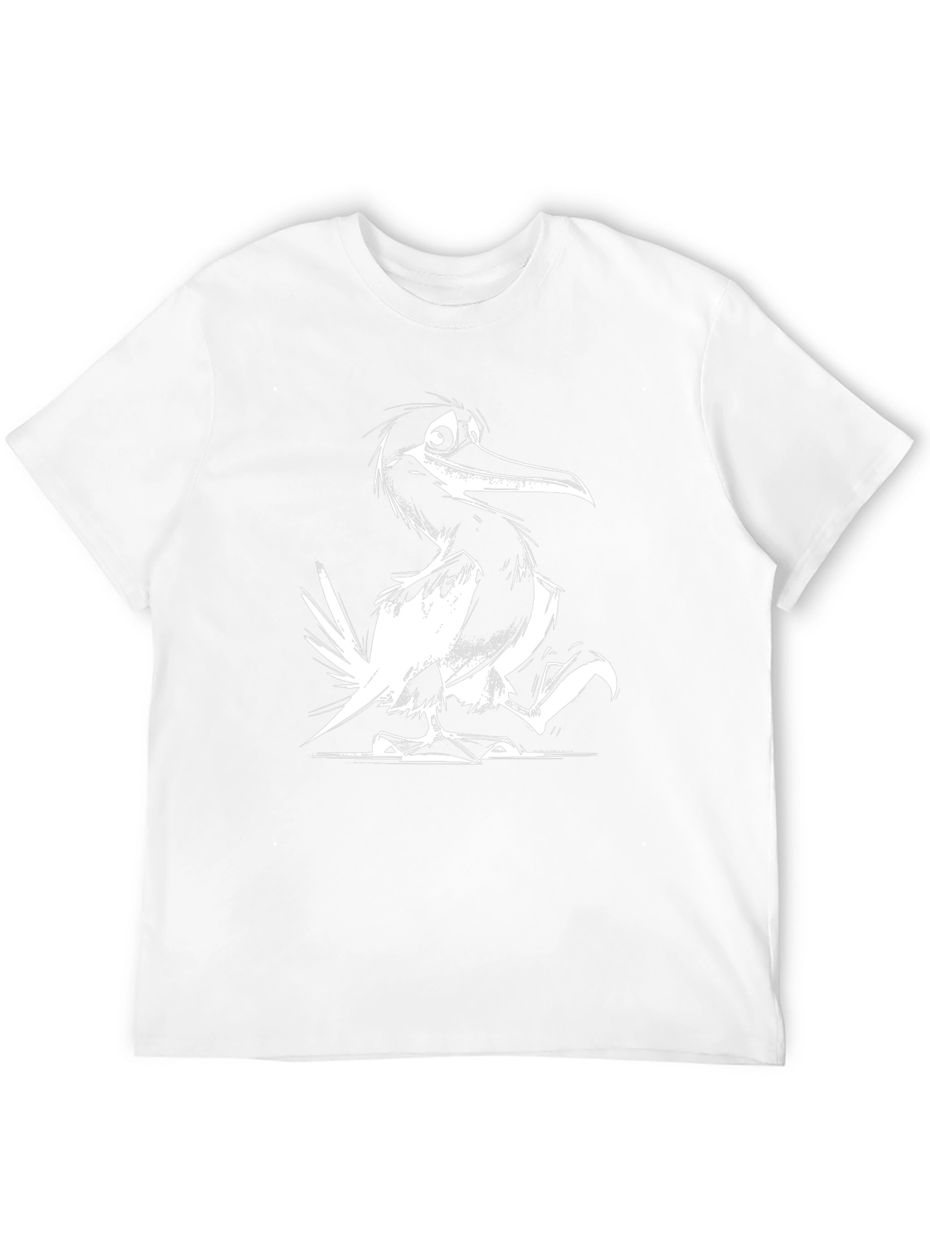 Cartoon Bird Graphic Black Tee