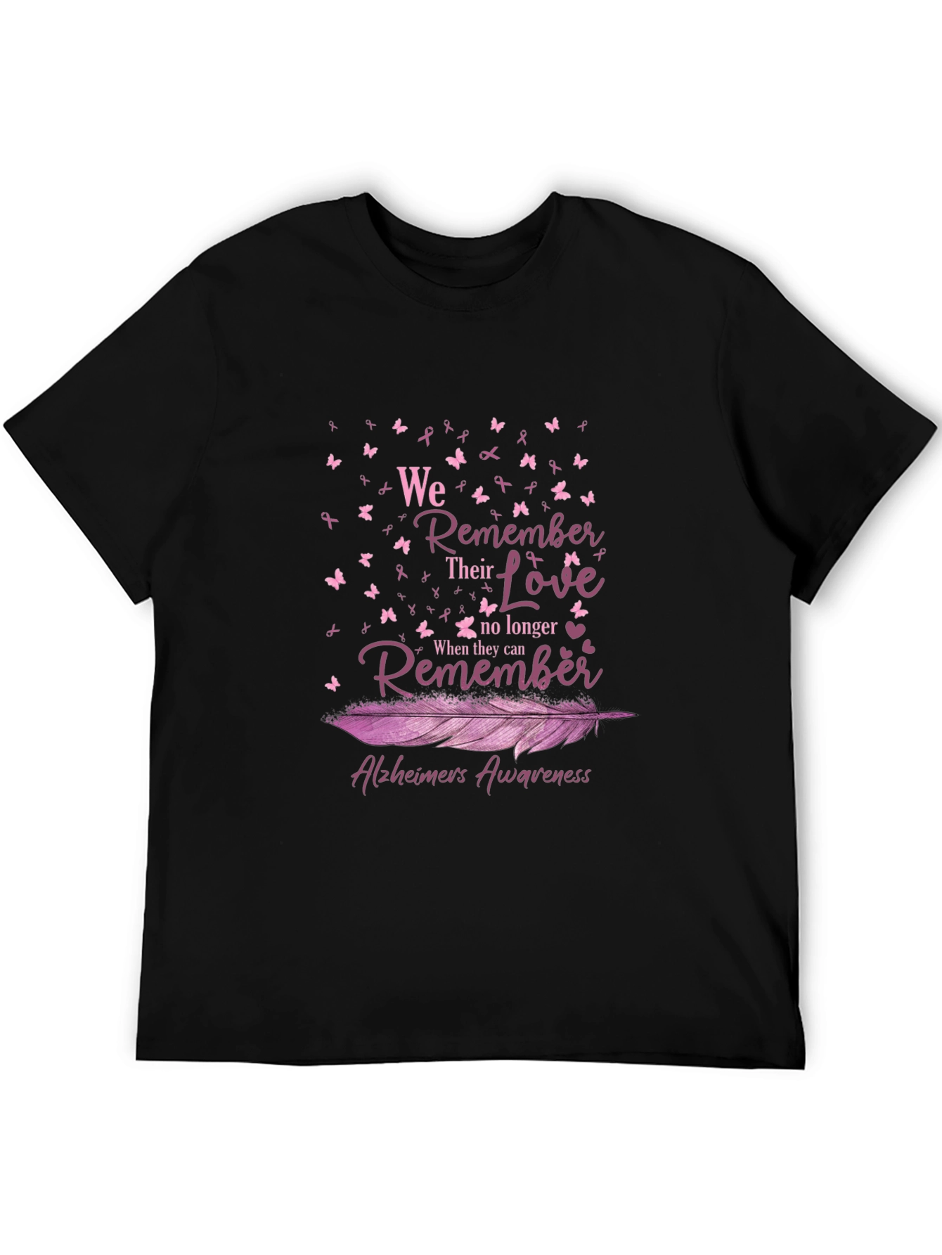 Alzheimers Awareness Ribbon Butterfly T-Shirt
