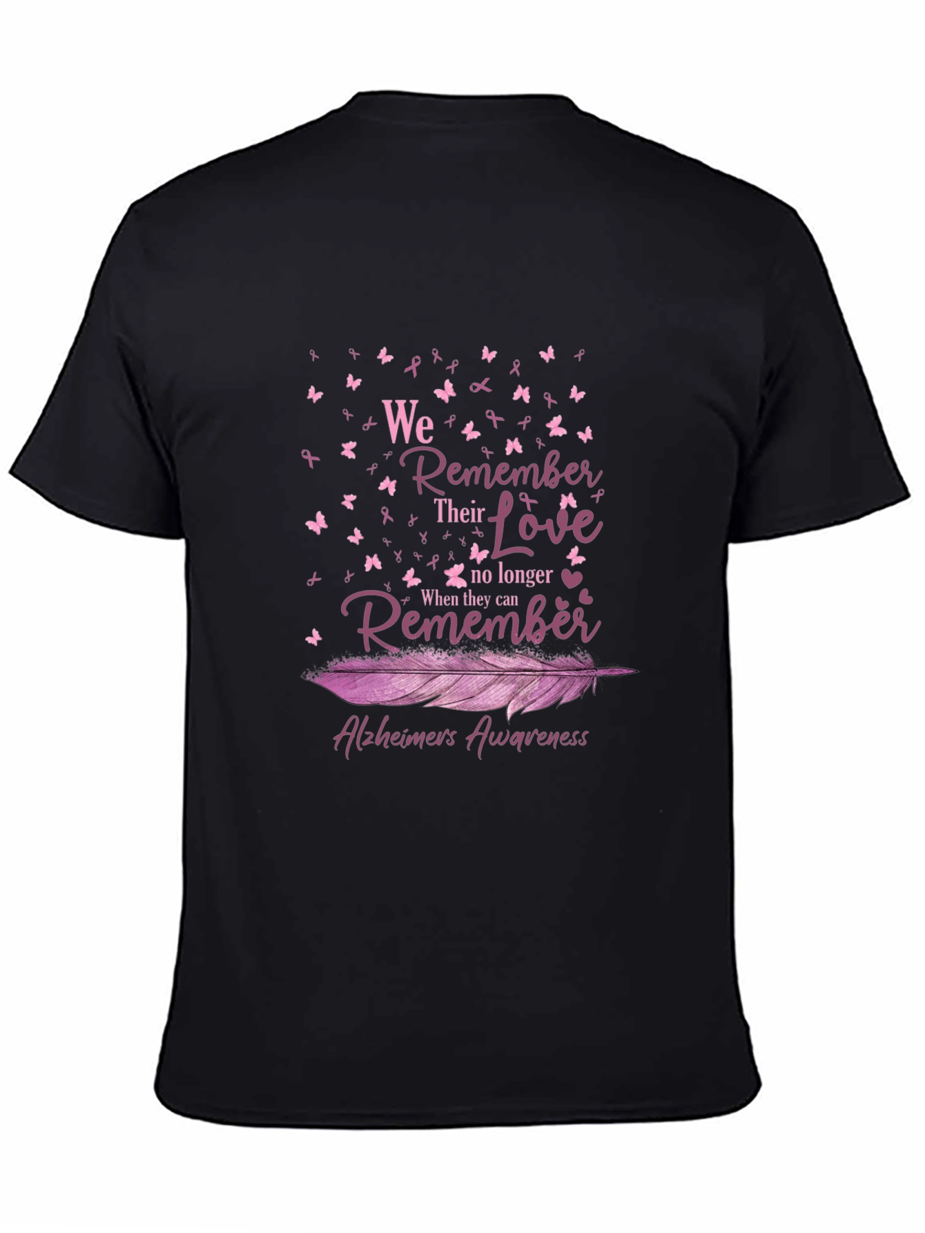 Alzheimers Awareness Ribbon Butterfly T-Shirt