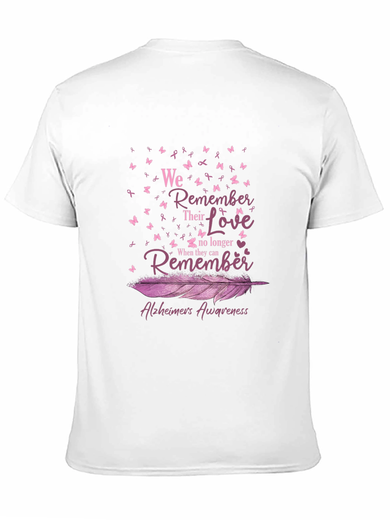 Alzheimers Awareness Ribbon Butterfly T-Shirt