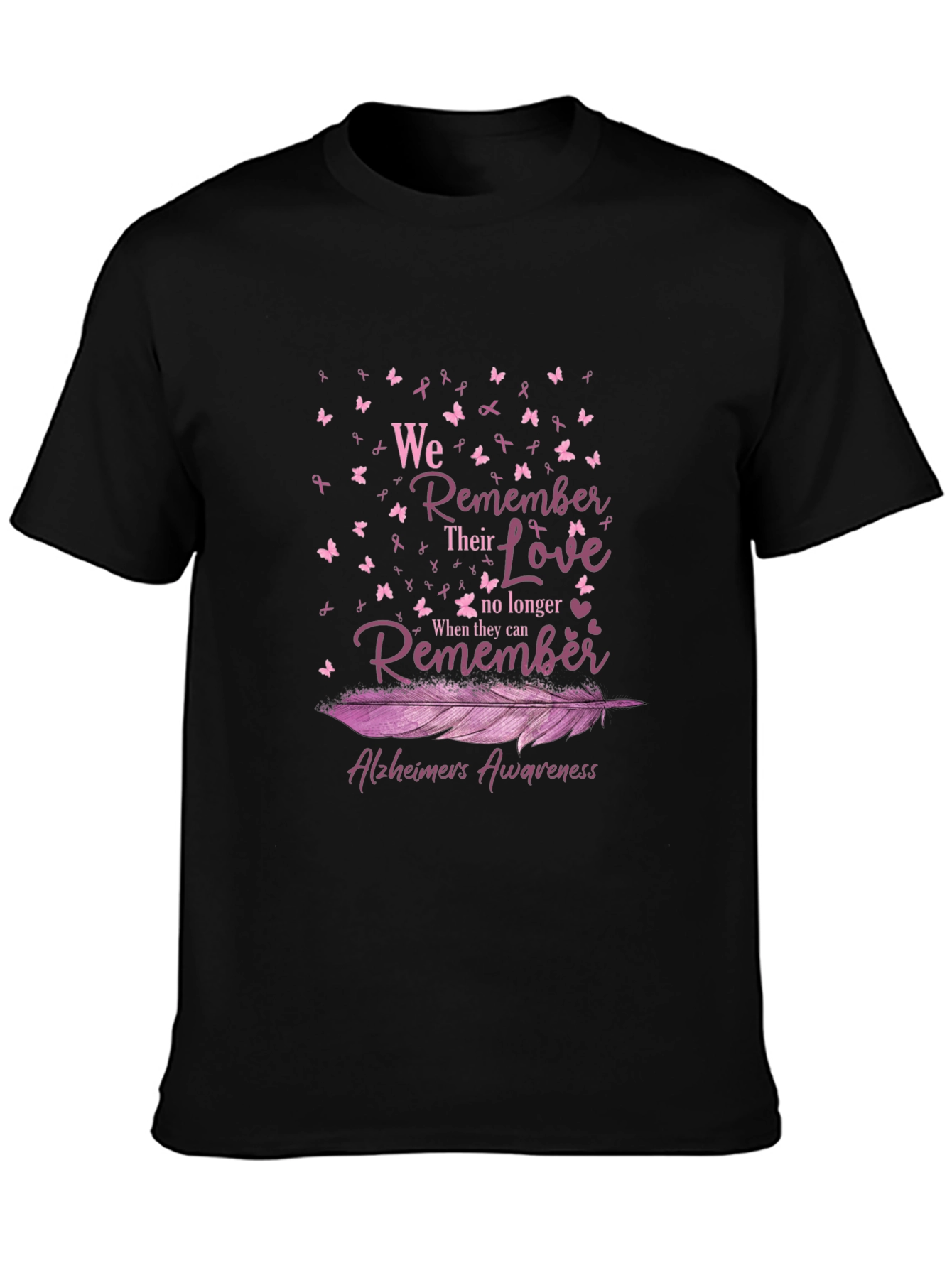 Alzheimers Awareness Ribbon Butterfly T-Shirt