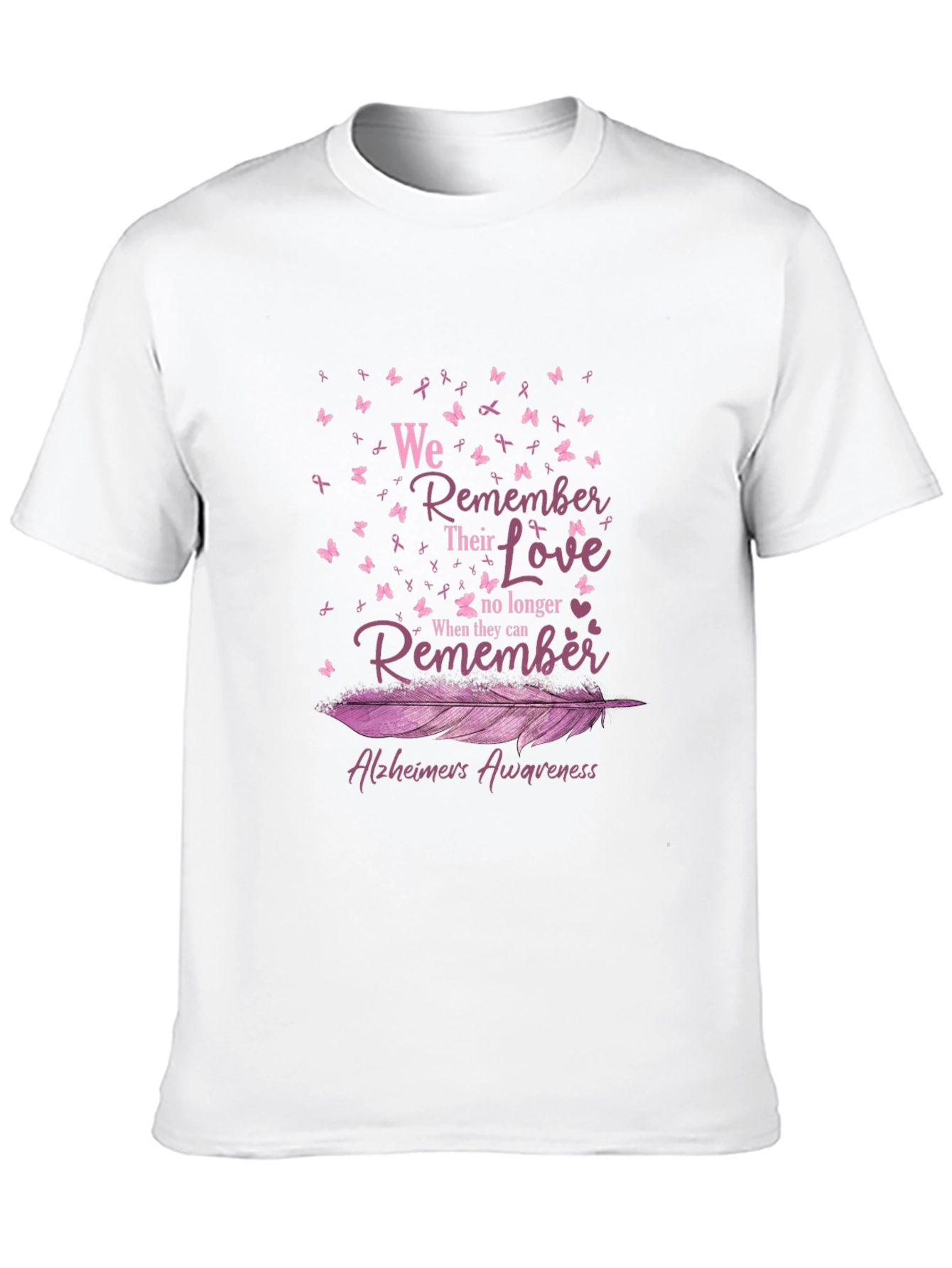 Alzheimers Awareness Ribbon Butterfly T-Shirt