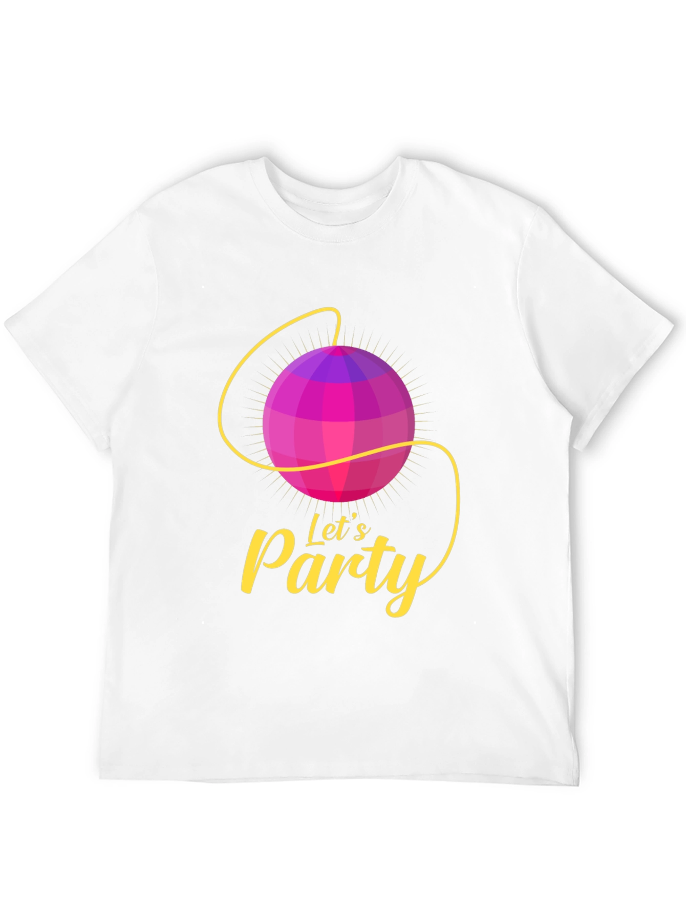 Lets Party Graphic Tee - Fun Disco Ball Design