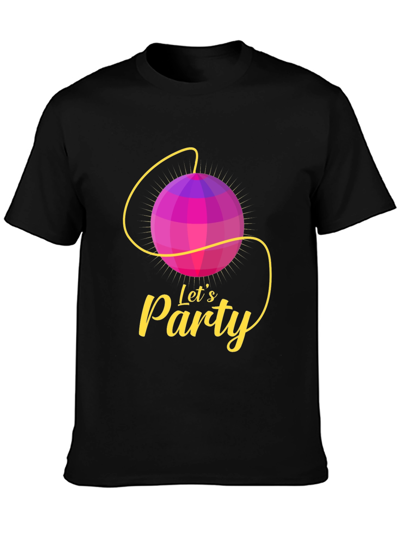 Lets Party Graphic Tee - Fun Disco Ball Design
