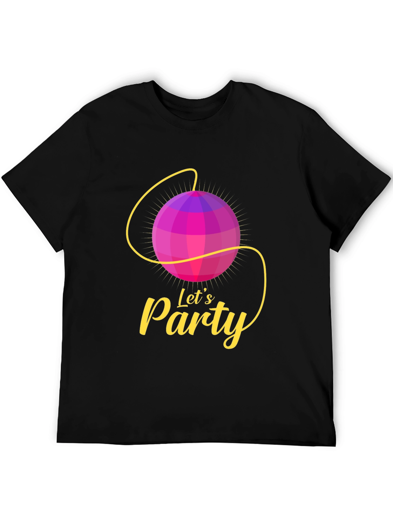 Lets Party Graphic Tee - Fun Disco Ball Design