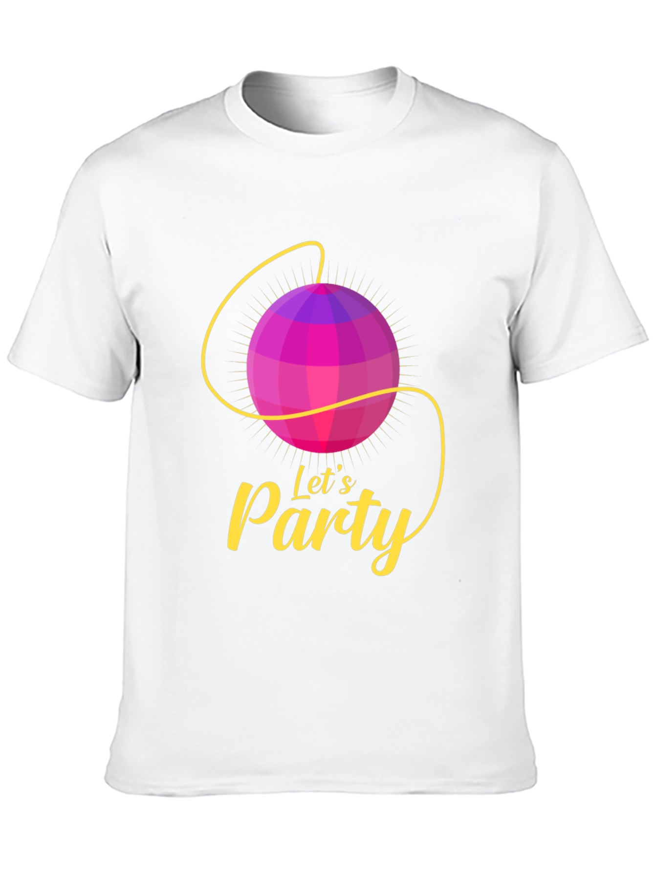 Lets Party Graphic Tee - Fun Disco Ball Design