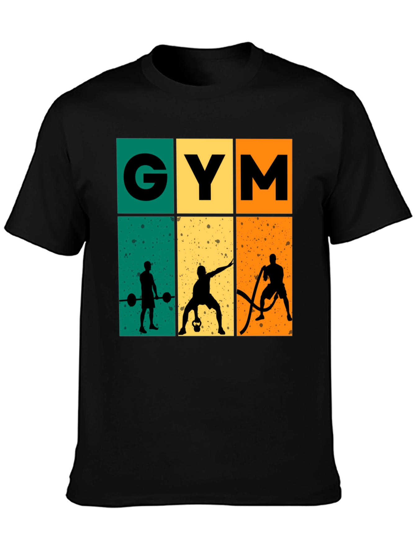 Retro Gym Workout T-Shirt - Black