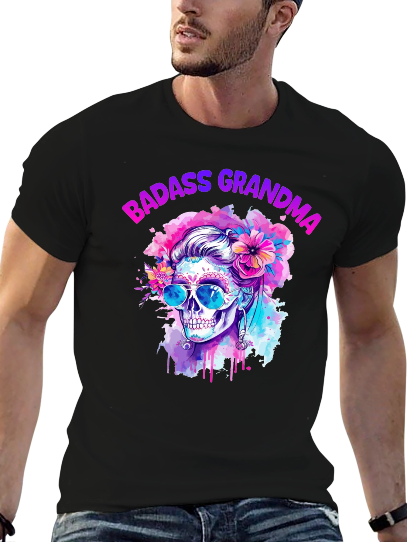 Badass Grandma Skull T-Shirt