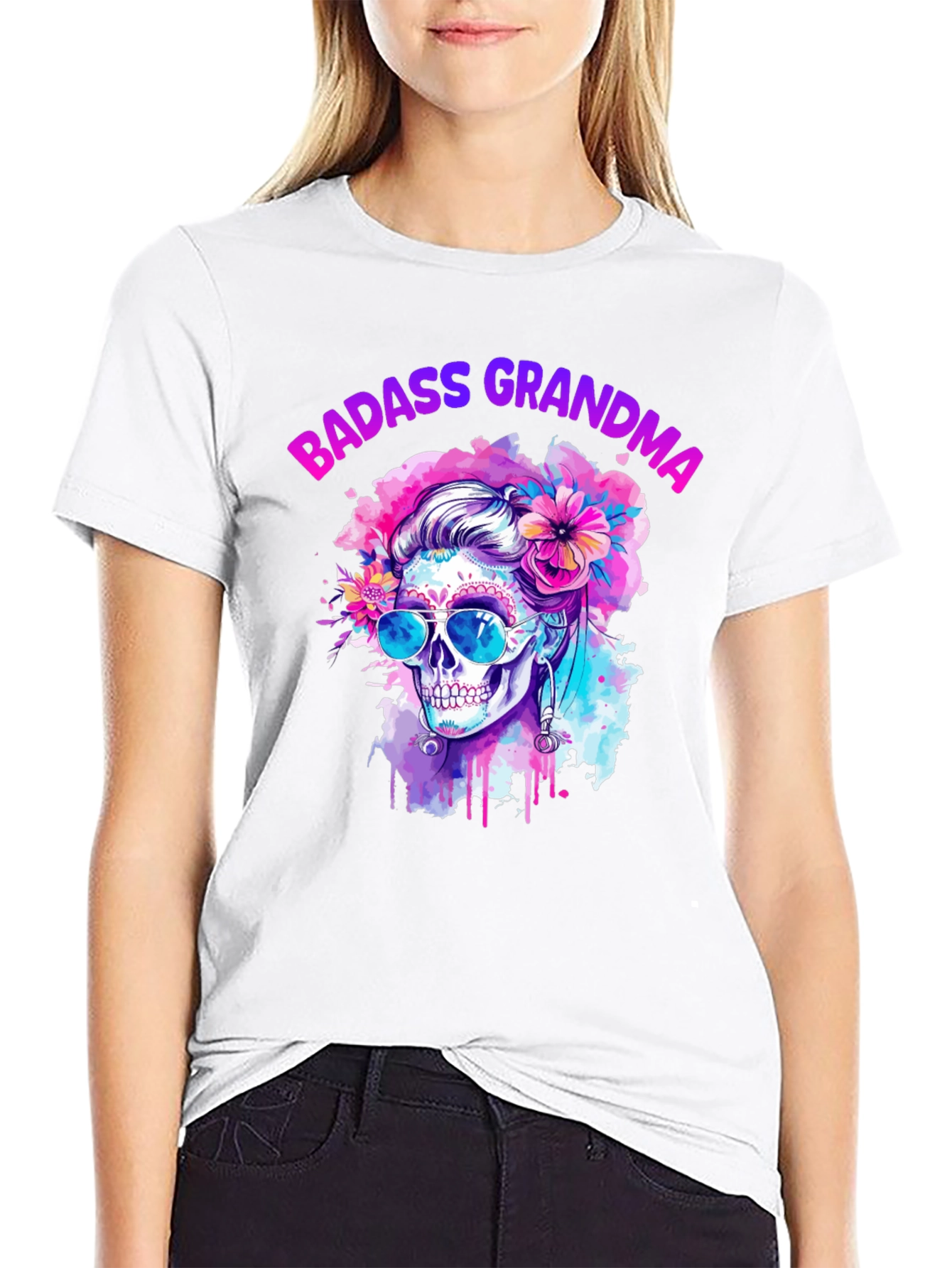 Badass Grandma Skull T-Shirt