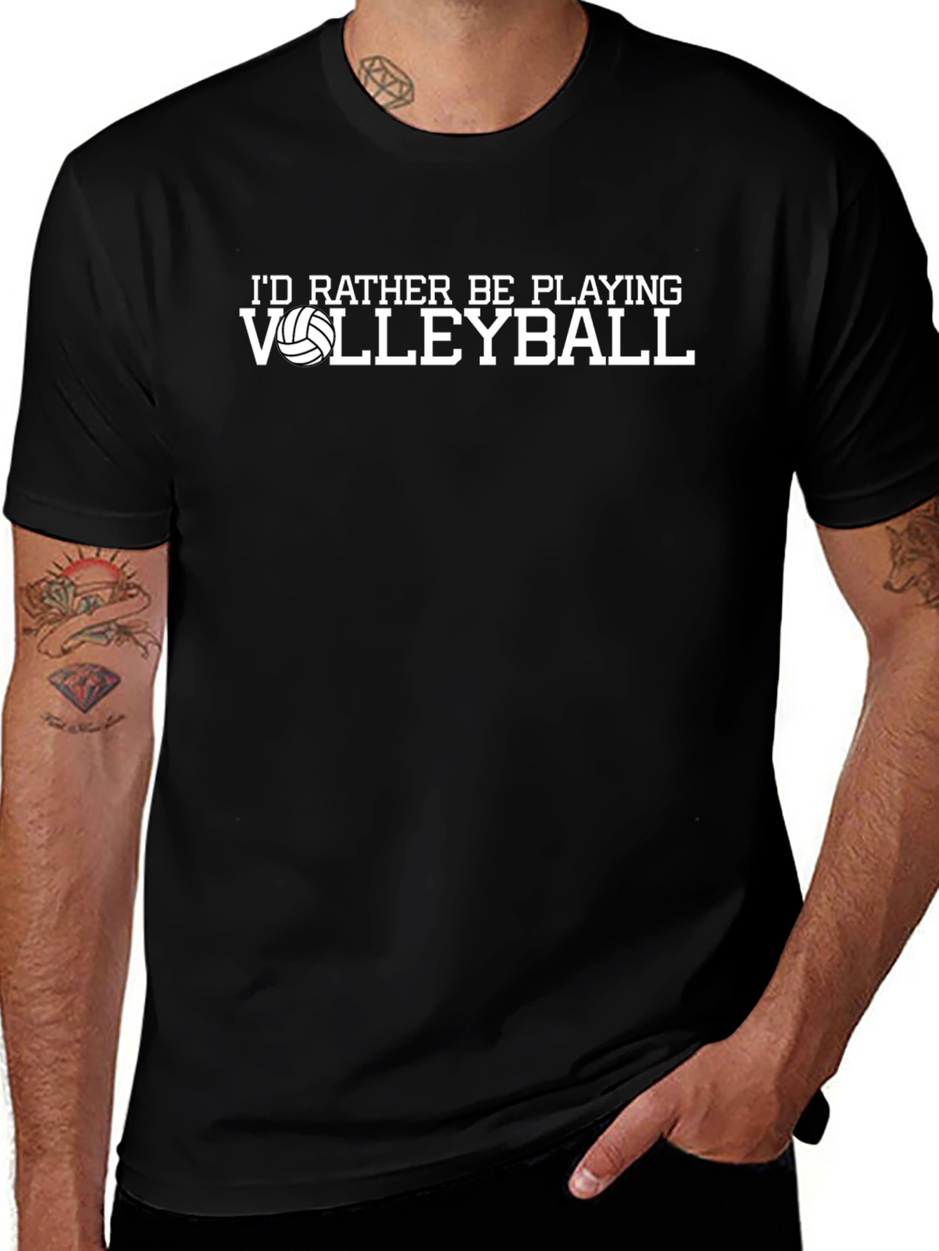 Volleyball Graphic T-Shirt - Id Rather Be Playing