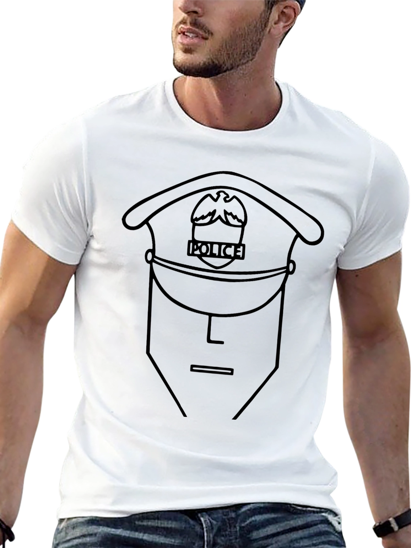 Police Outline Graphic T-Shirt