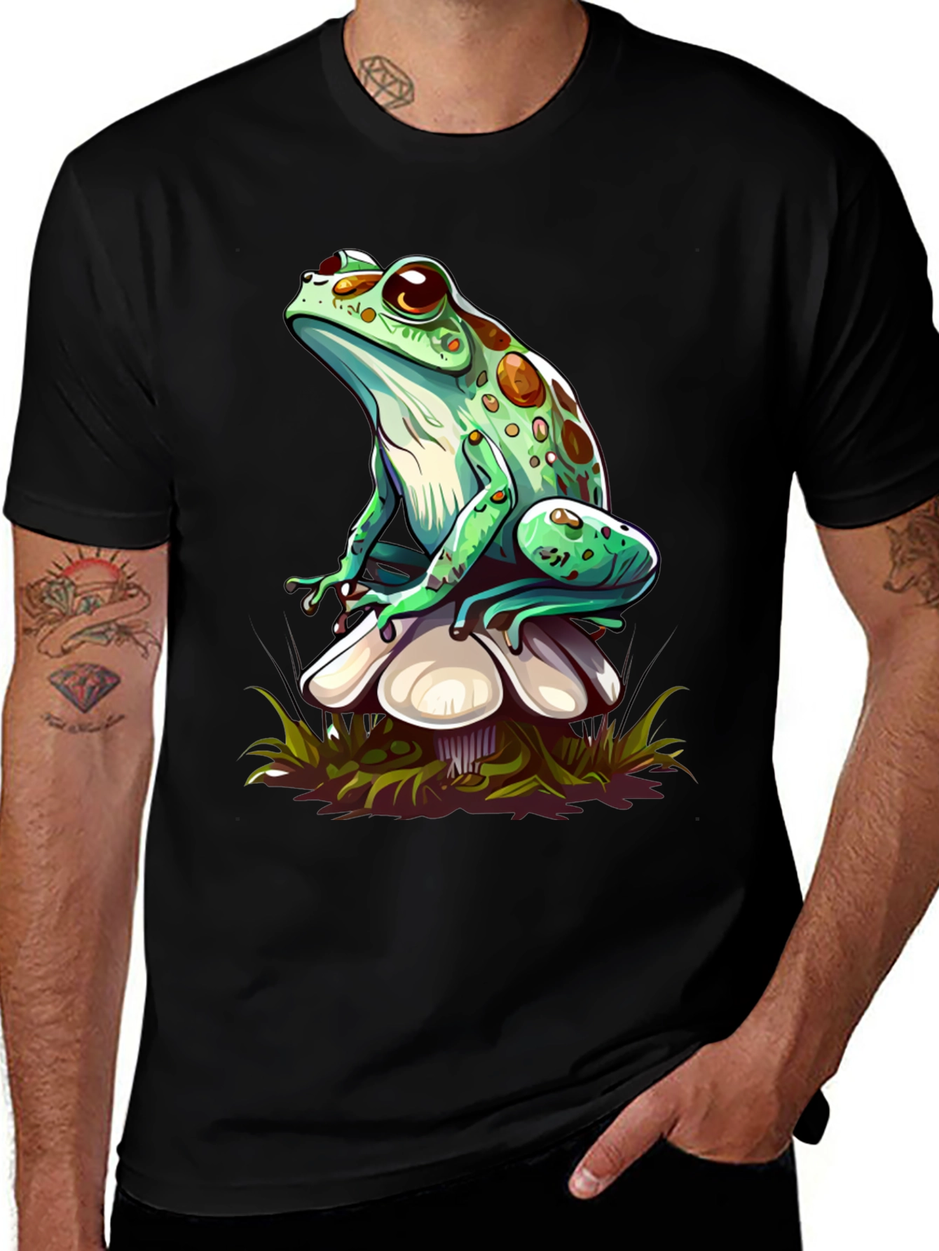 Frog on Mushroom Graphic Tee