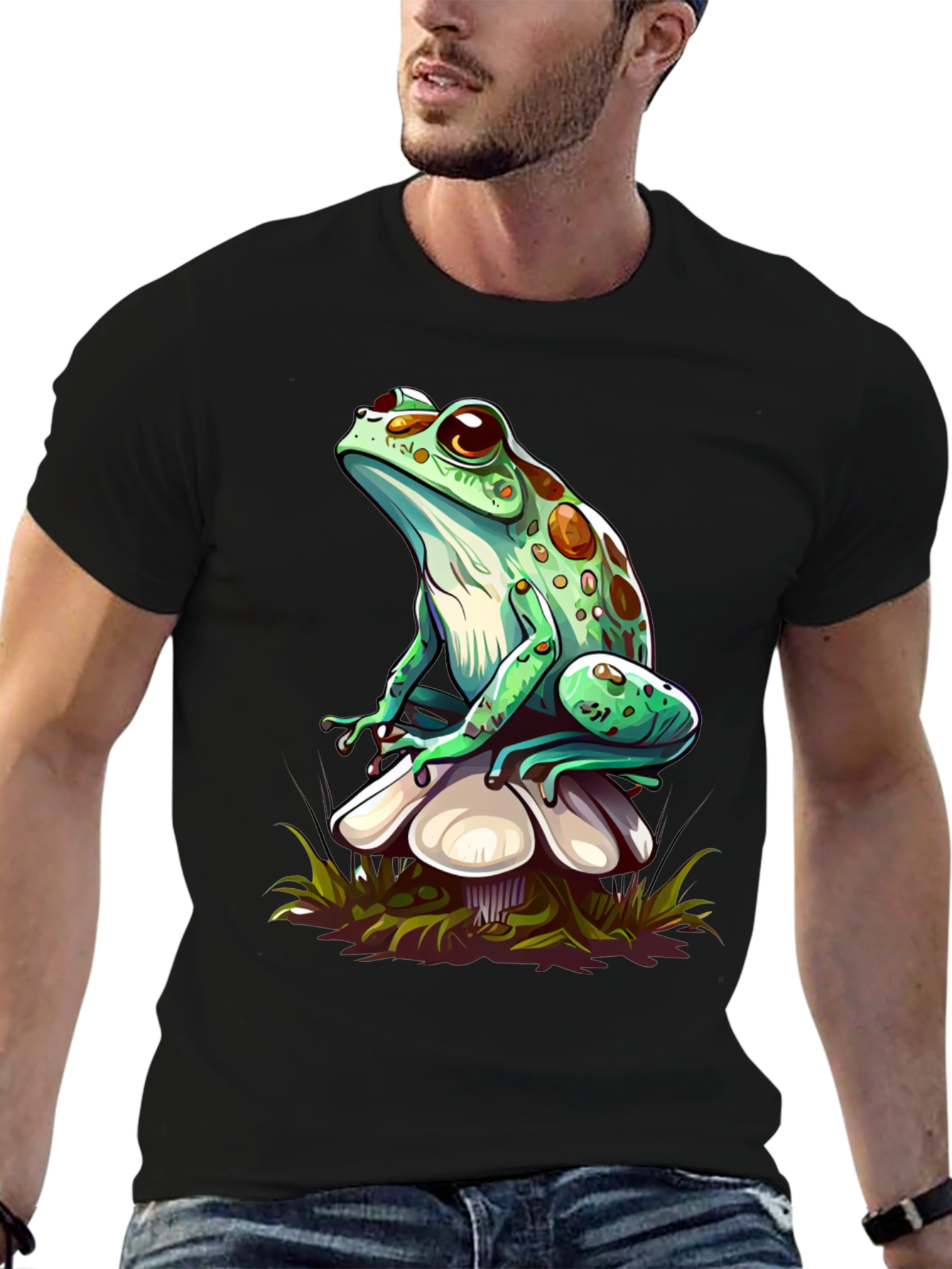 Frog on Mushroom Graphic Tee
