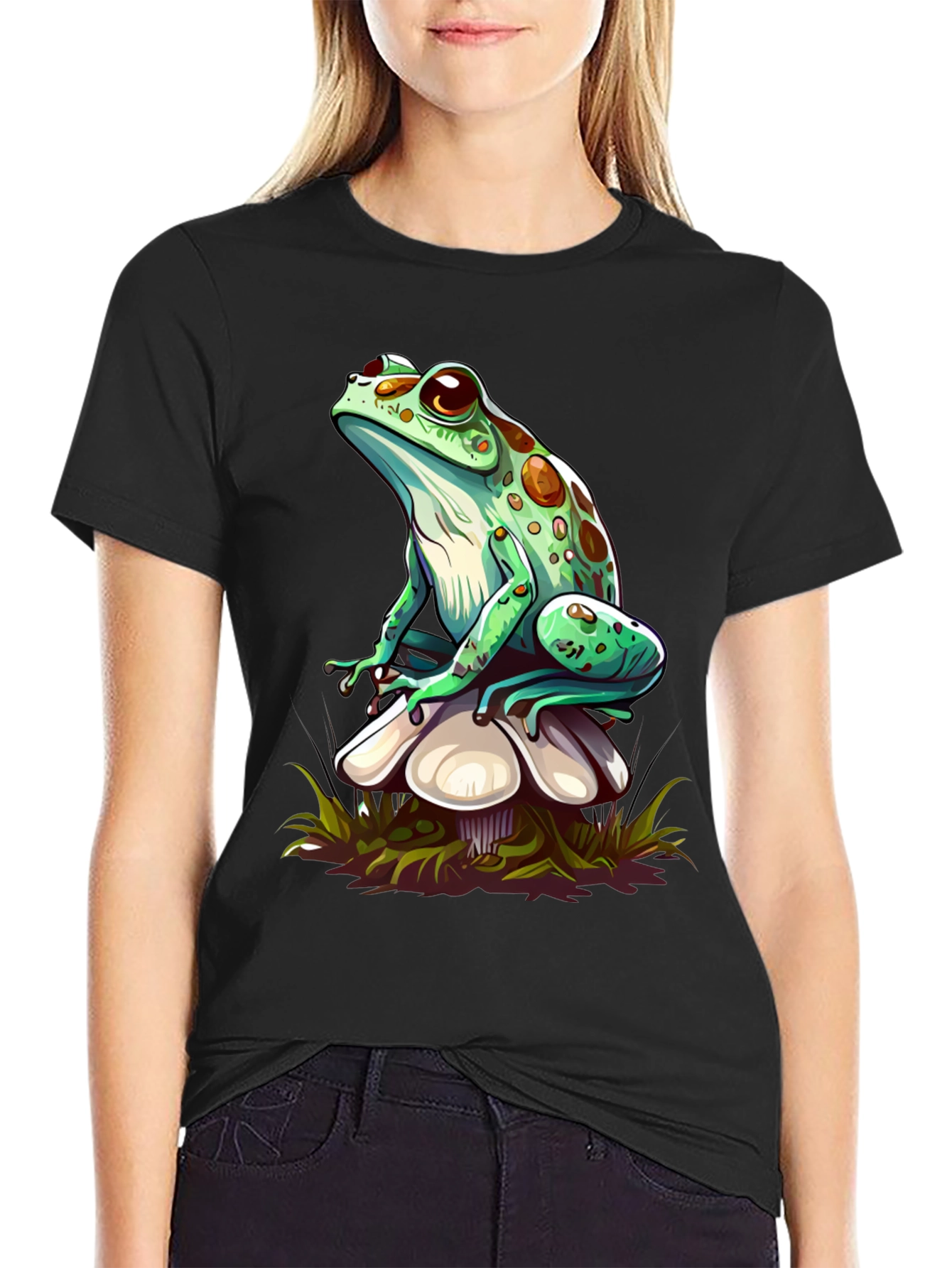 Frog on Mushroom Graphic Tee