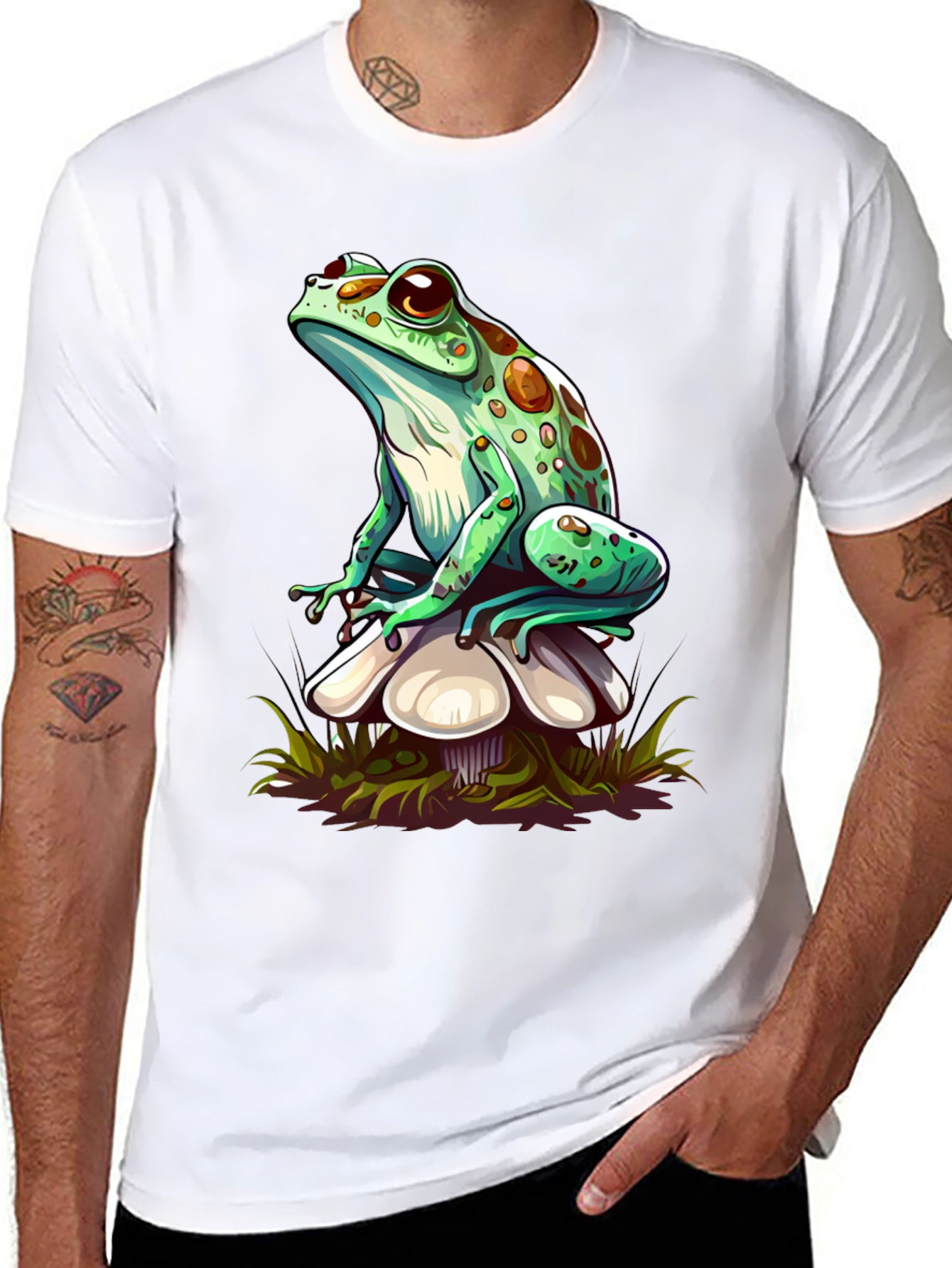 Frog on Mushroom Graphic Tee