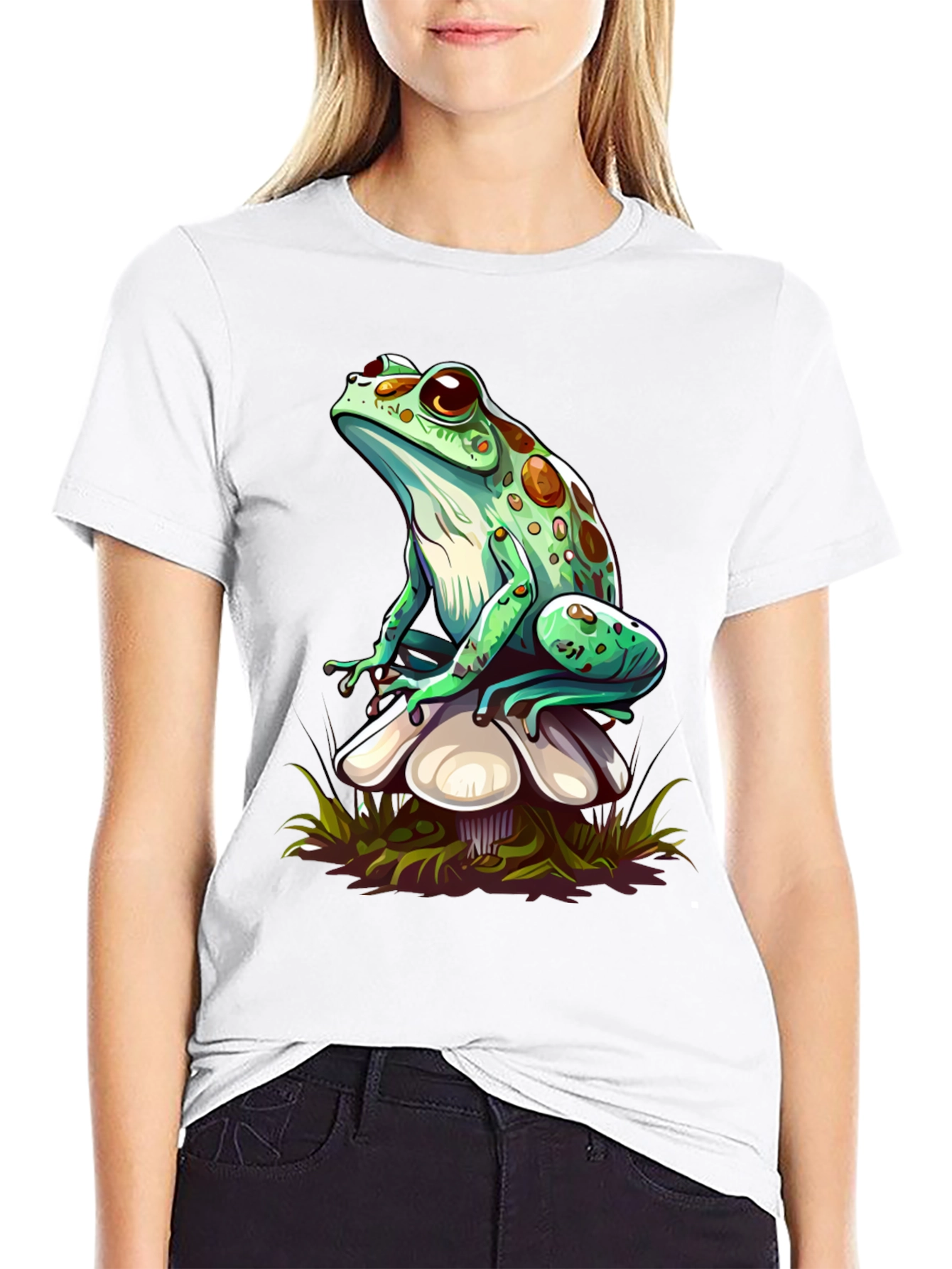 Frog on Mushroom Graphic Tee