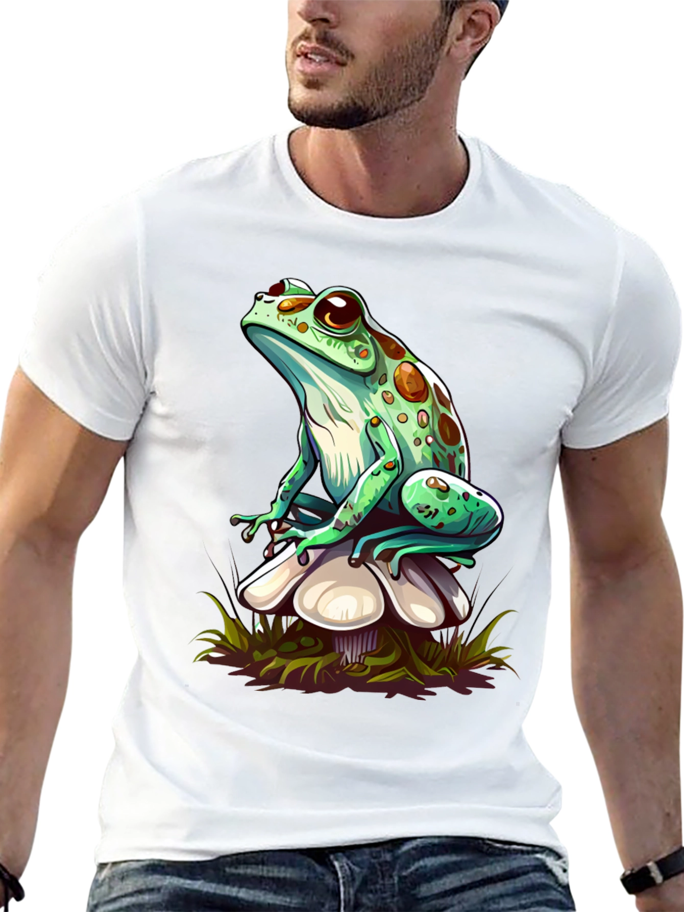 Frog on Mushroom Graphic Tee