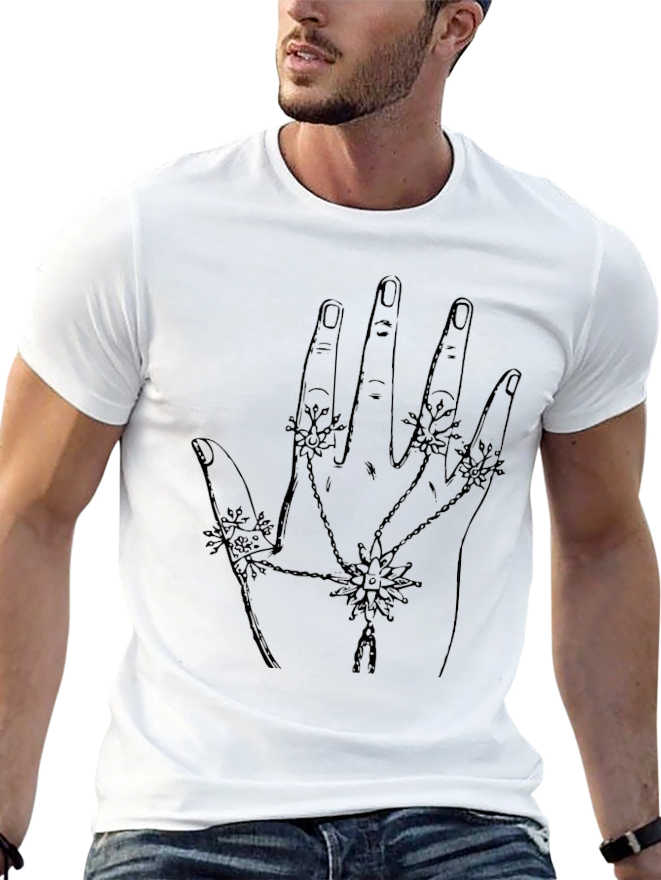 Hand Drawn Hand Jewel T-Shirt
