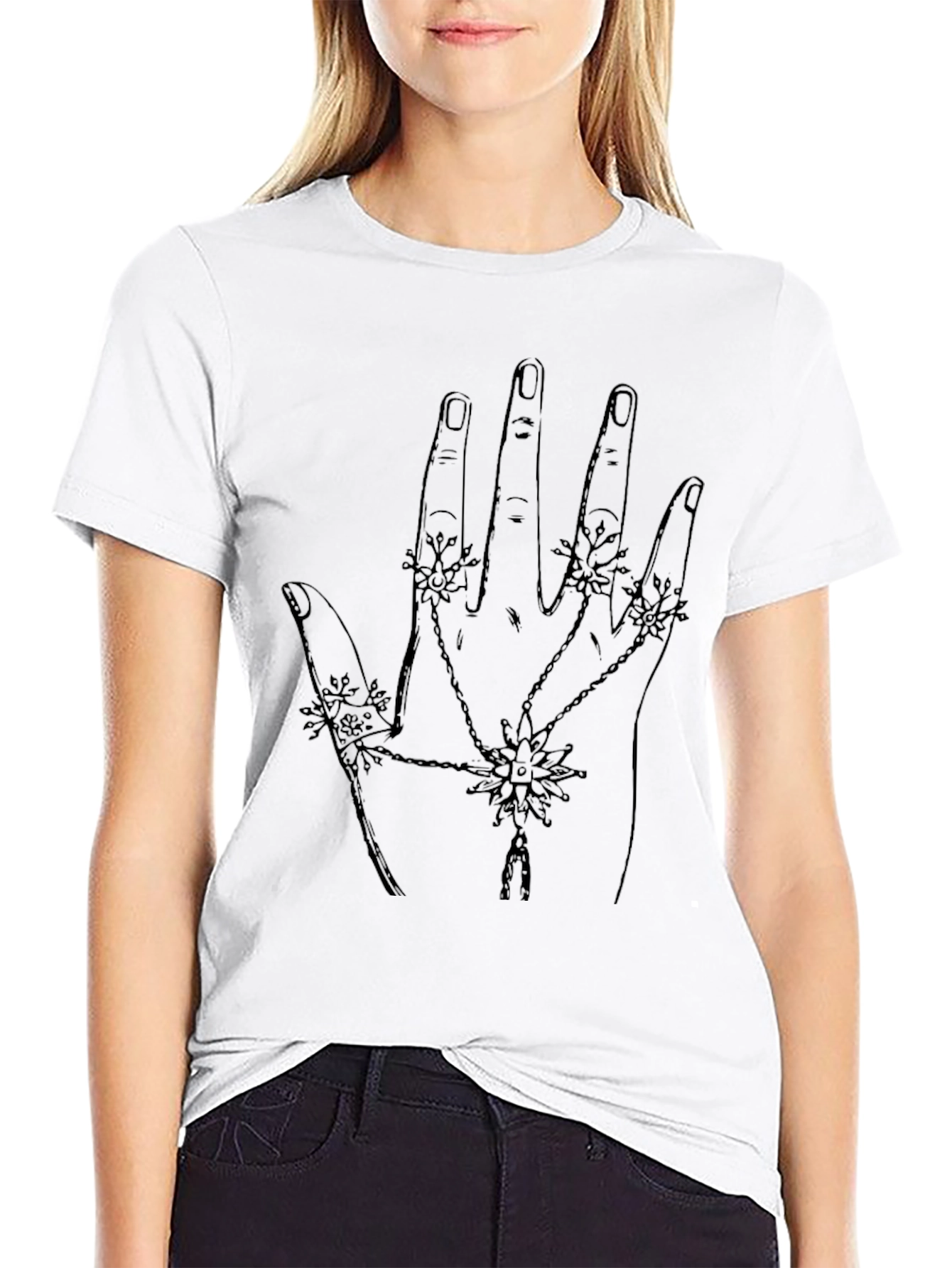 Hand Drawn Hand Jewel T-Shirt