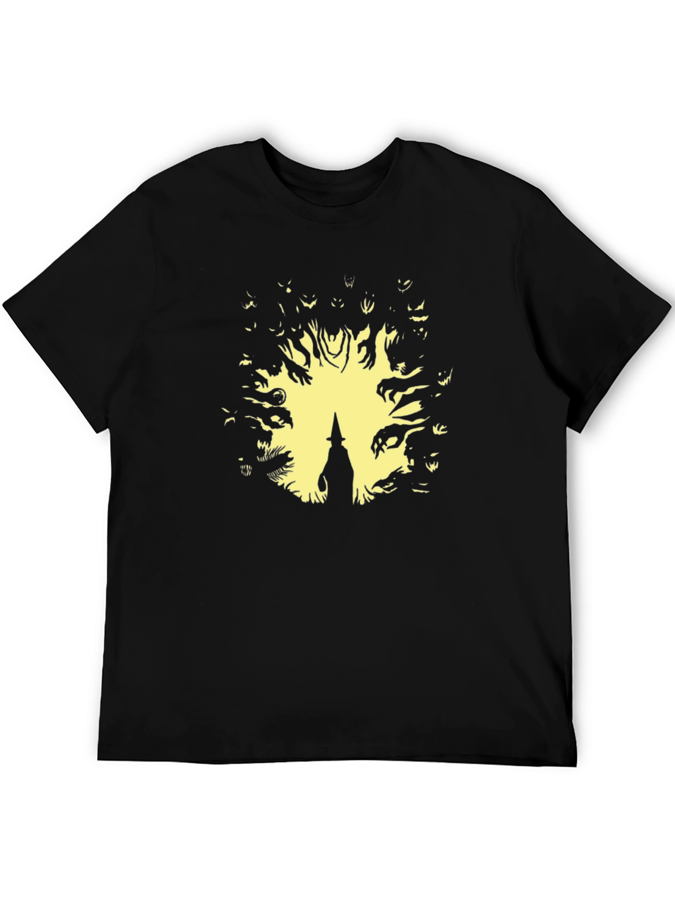 Witch Surrounded by Spirits Black T-Shirt