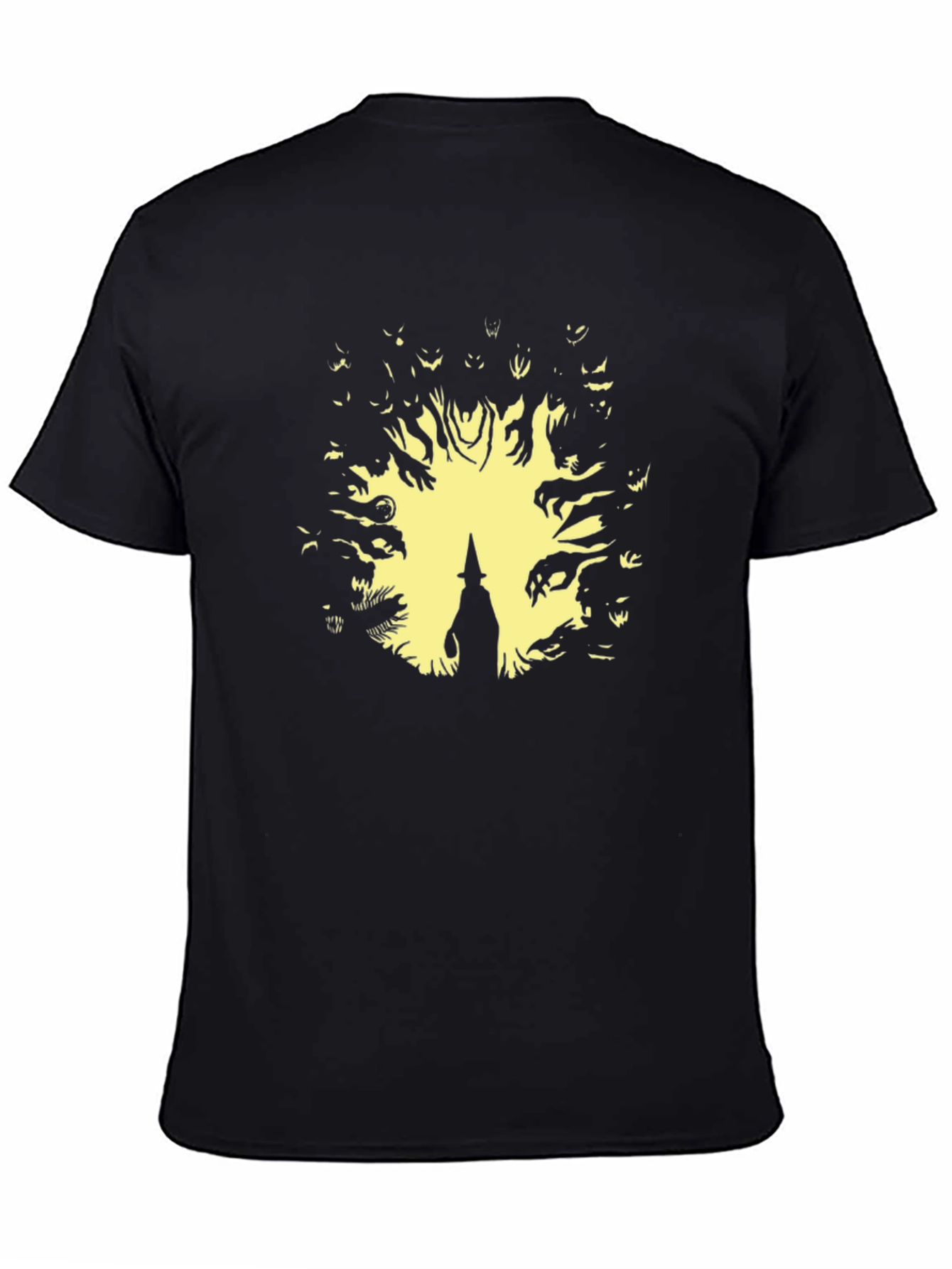 Witch Surrounded by Spirits Black T-Shirt