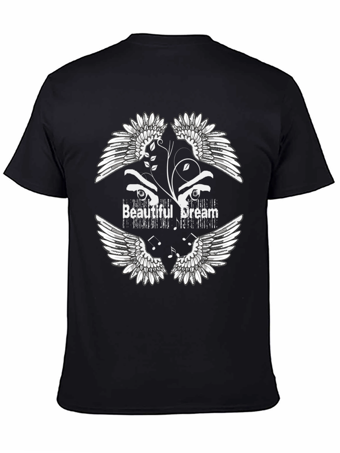 Beautiful Dream Graphic Print Black T-Shirt