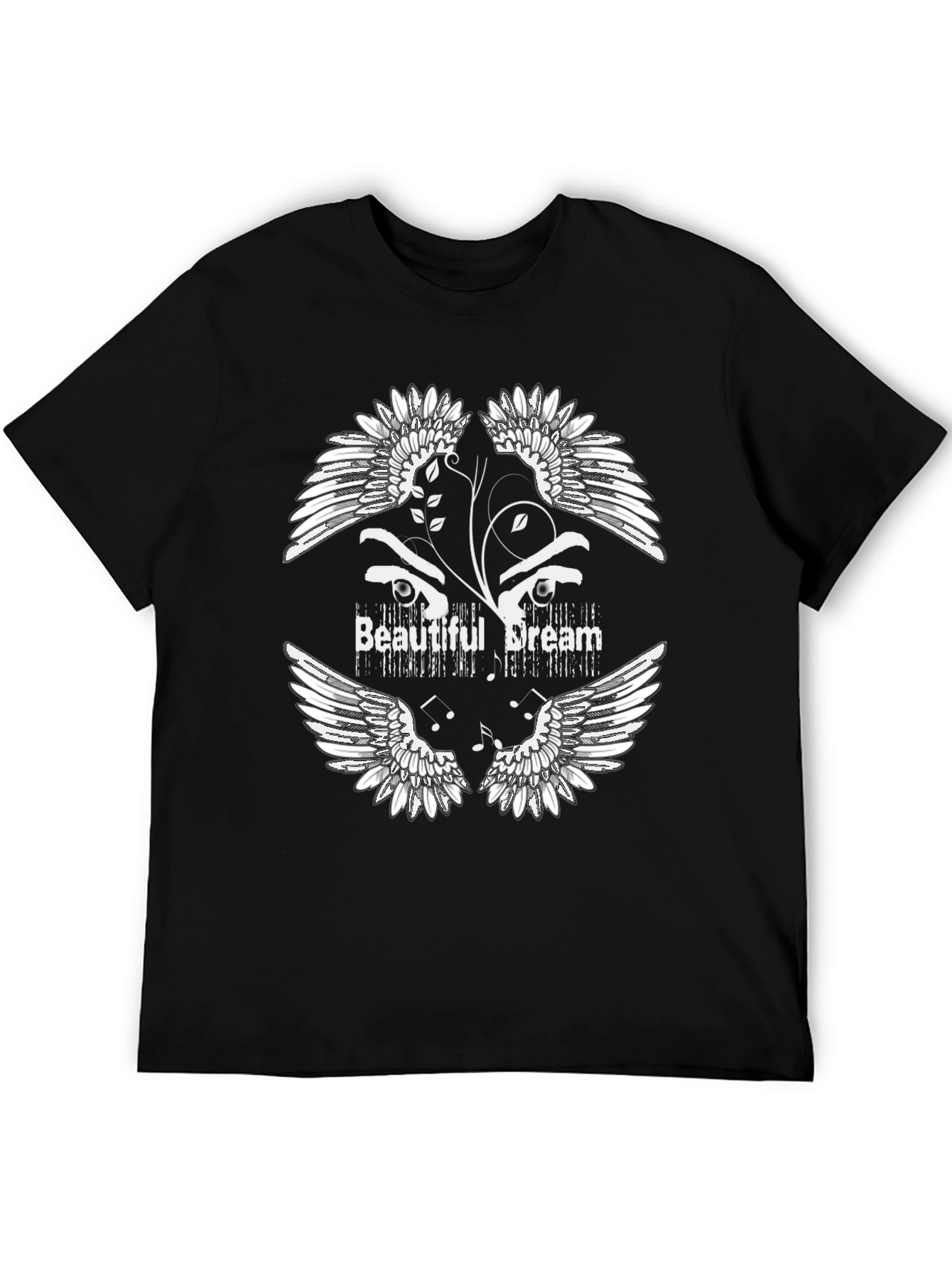 Beautiful Dream Graphic Print Black T-Shirt