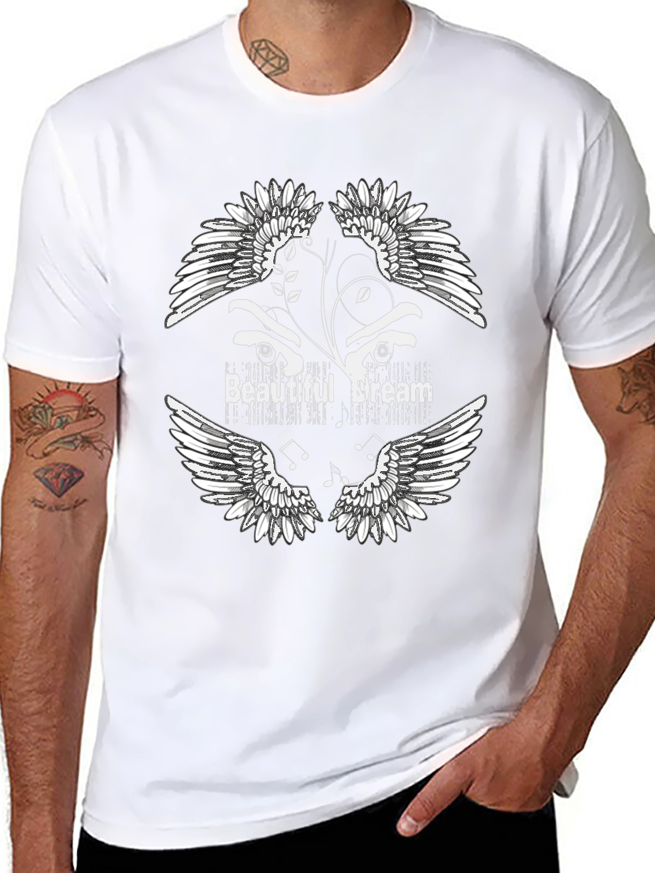 Beautiful Dream Graphic Print Black T-Shirt