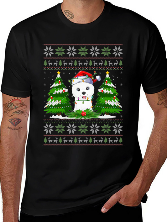 Festive Dog Ugly Christmas T-Shirt