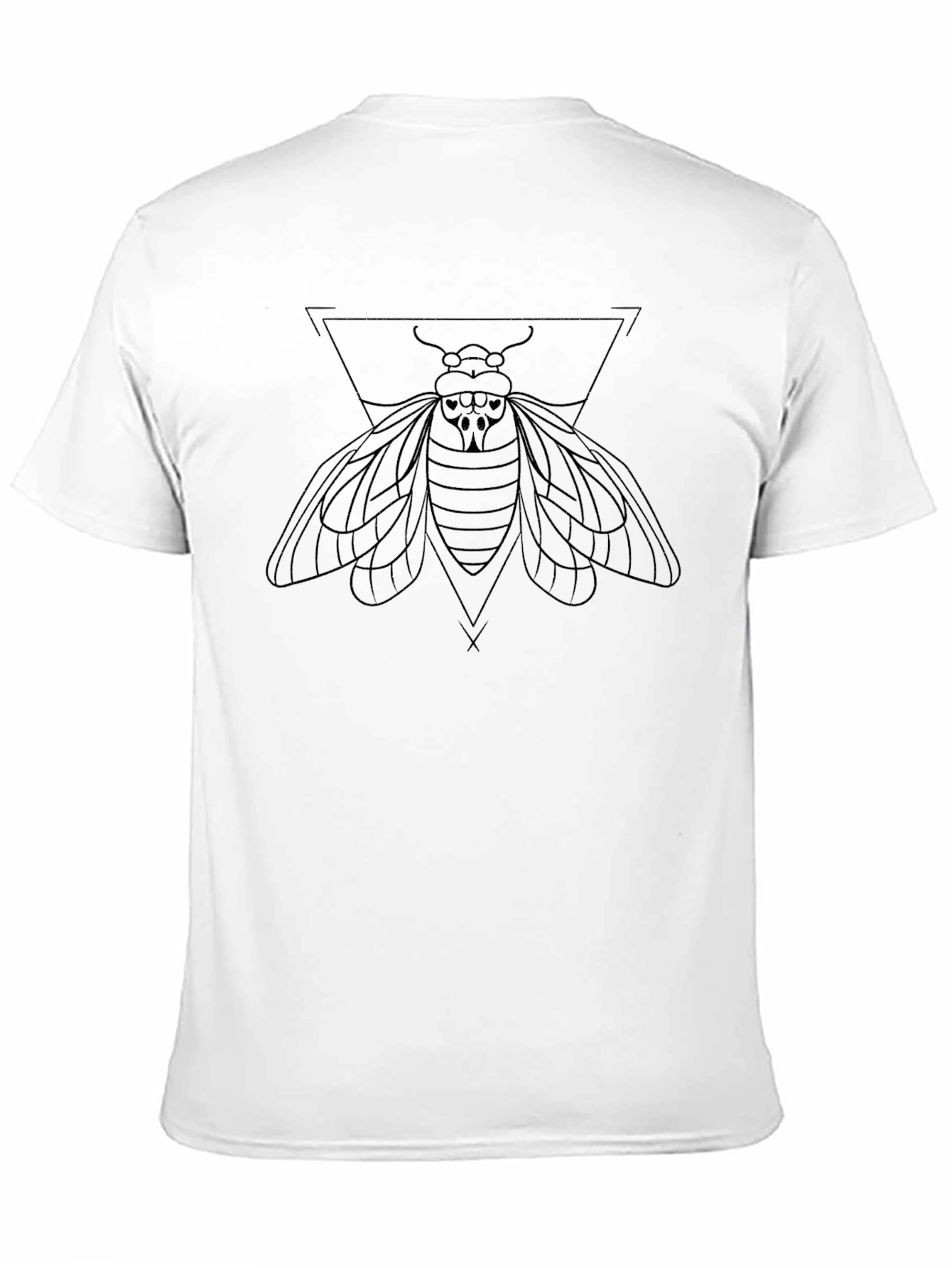 Geometric Moth Graphic Tee - Black