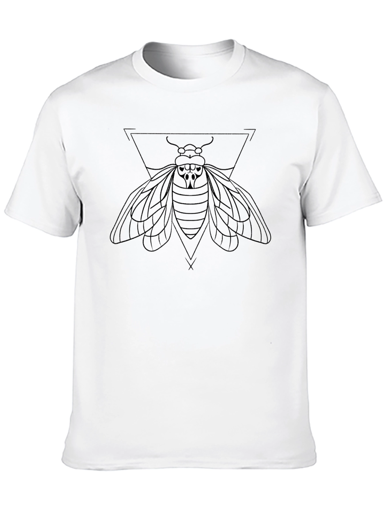 Geometric Moth Graphic Tee - Black