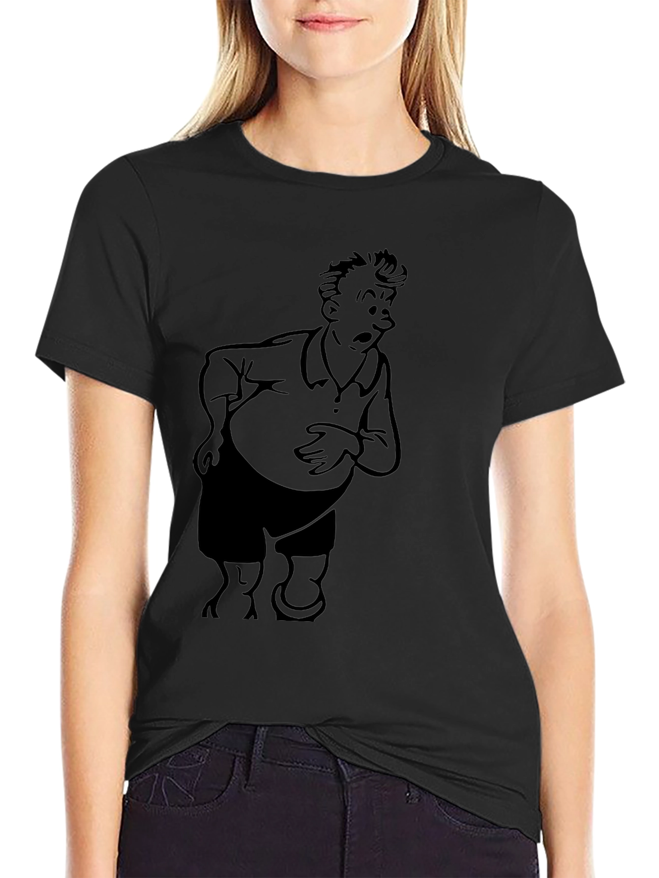 Cartoon Graphic Black T-Shirt