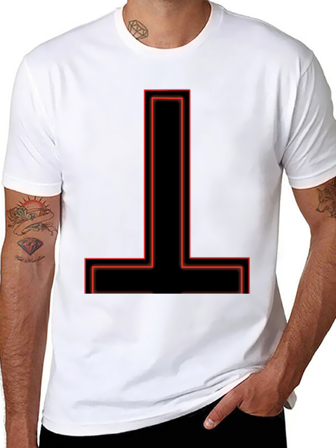 Inverted Cross Graphic Tee - Black