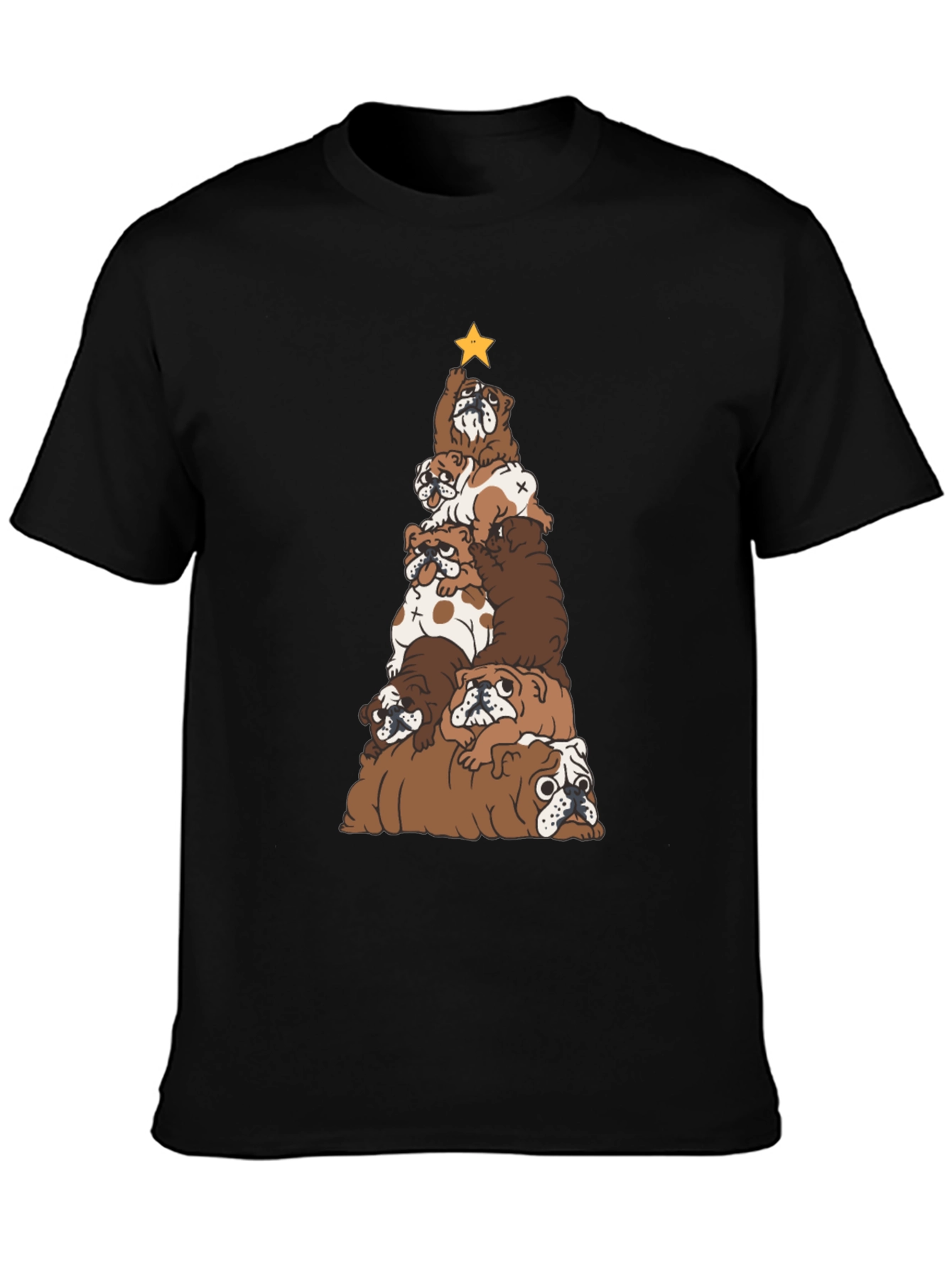 Bulldog Christmas Tree Graphic Tee