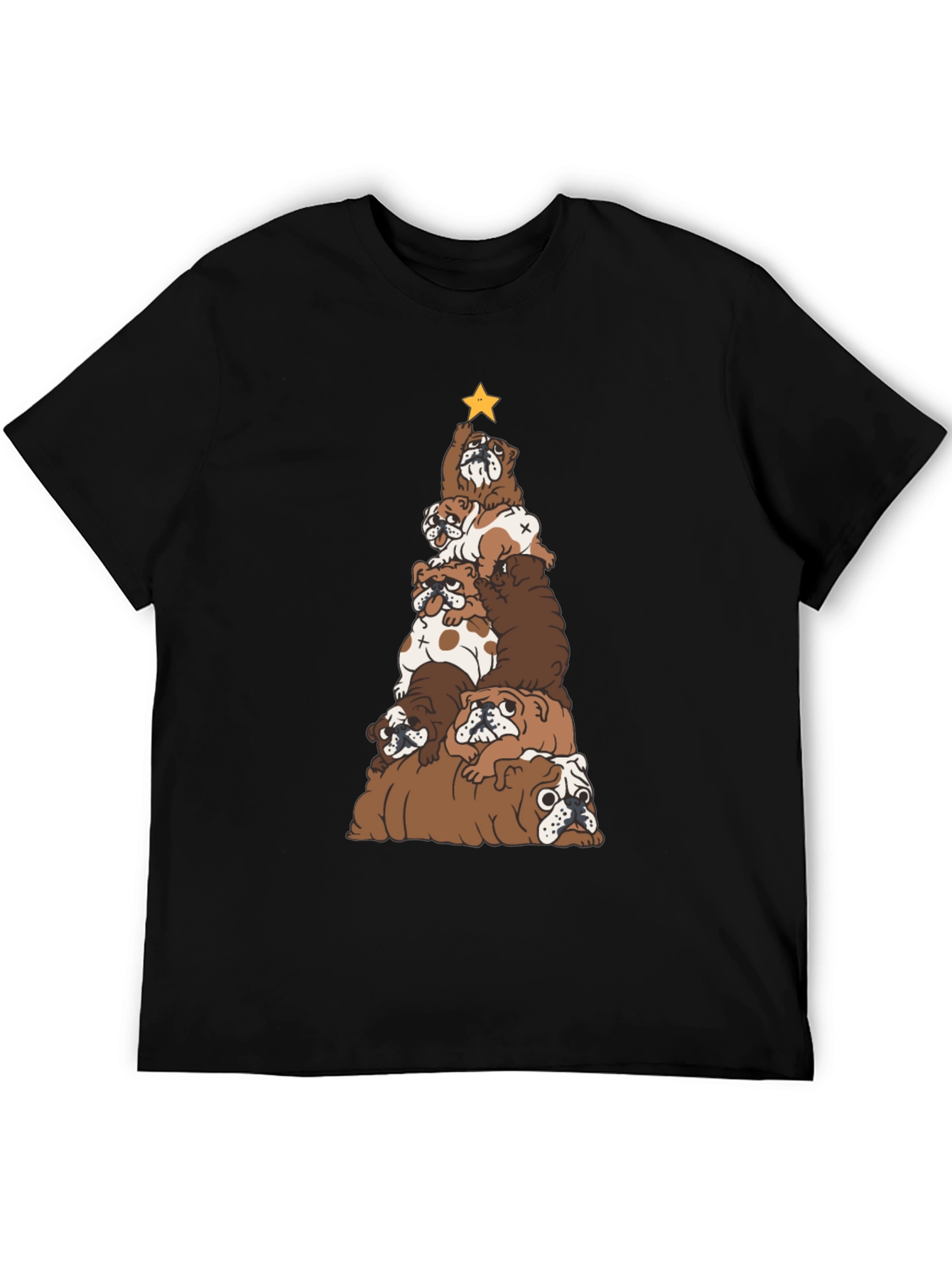 Bulldog Christmas Tree Graphic Tee