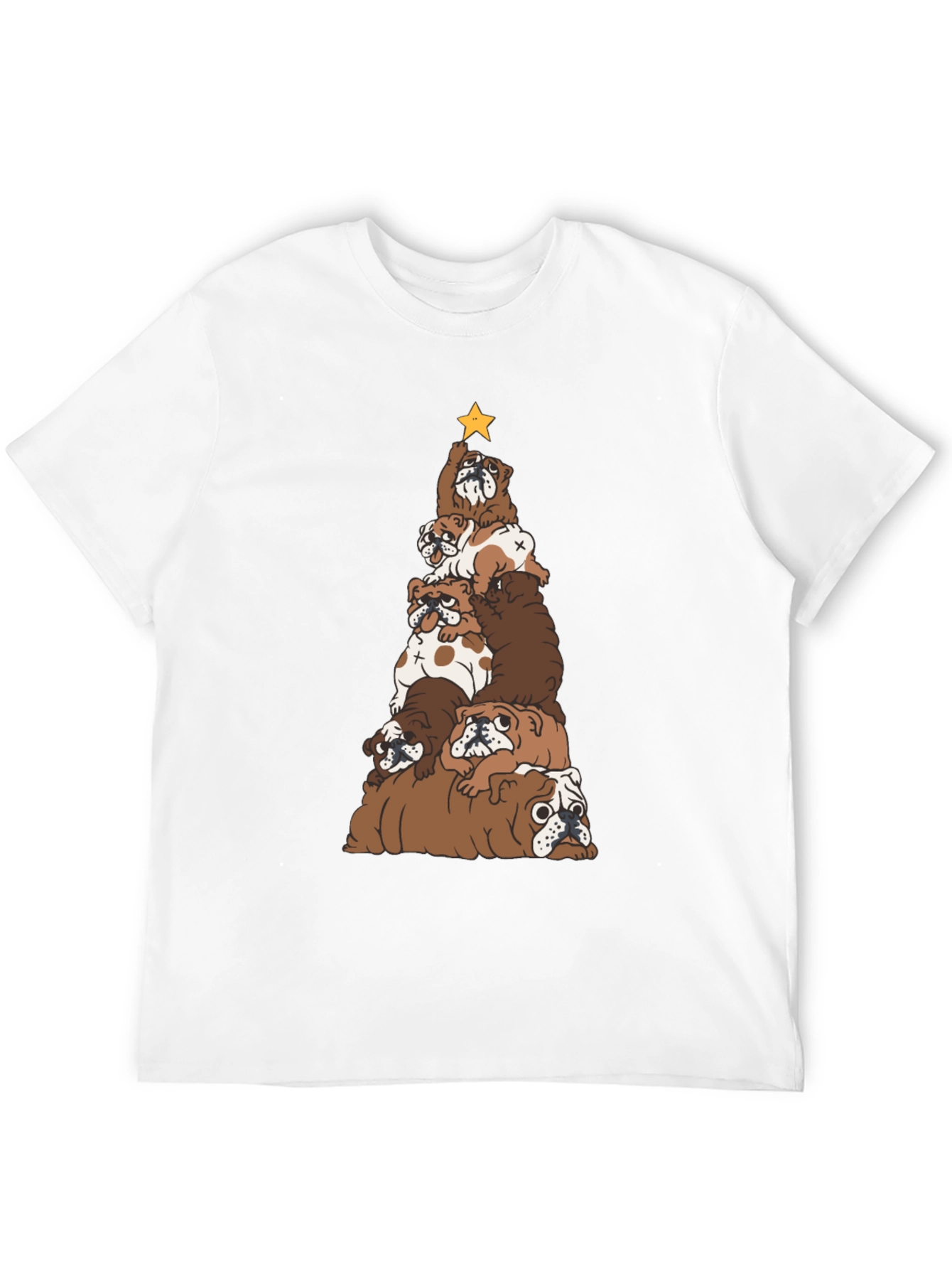 Bulldog Christmas Tree Graphic Tee