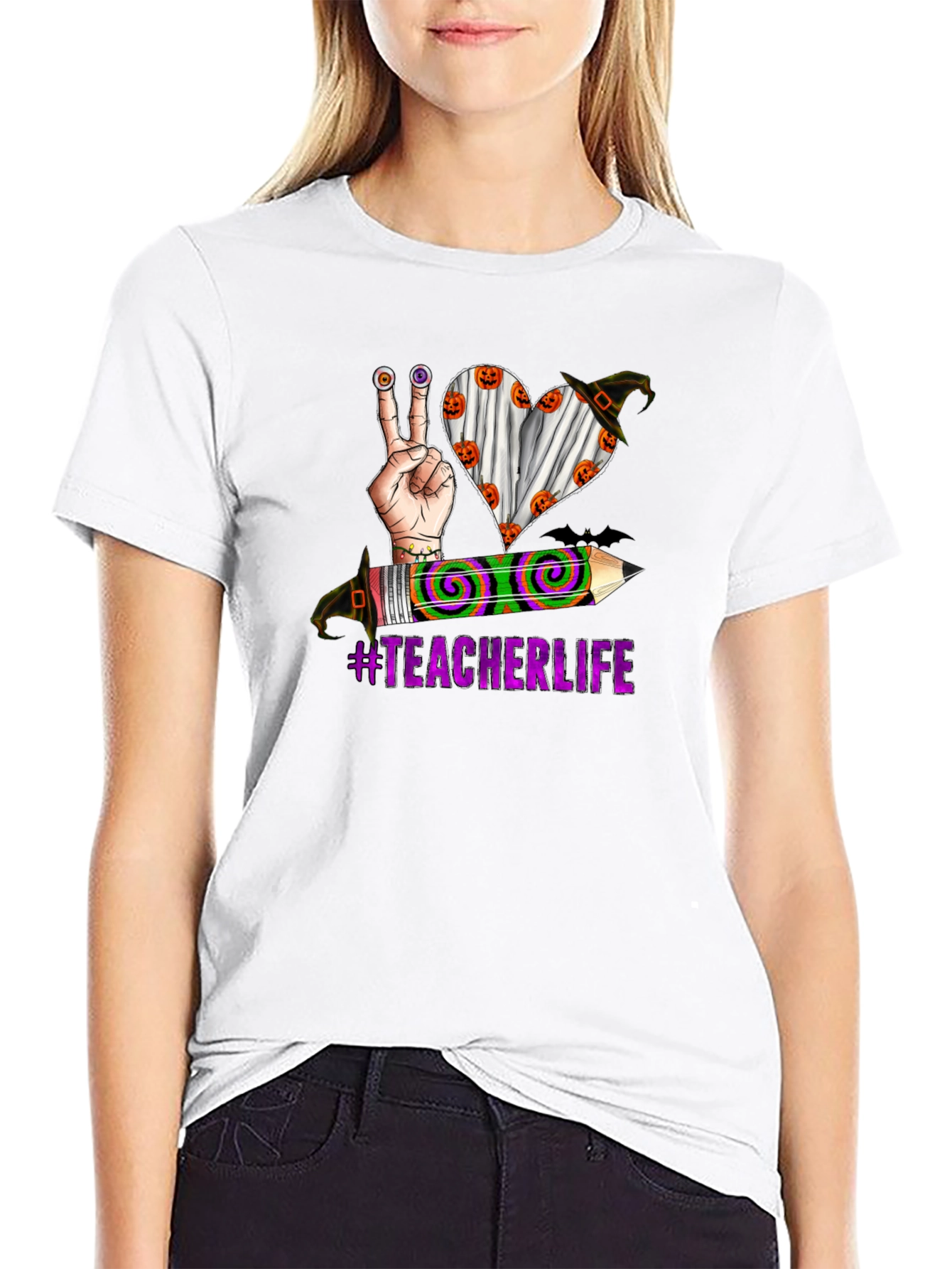 Teacher Life Halloween Graphic T-Shirt