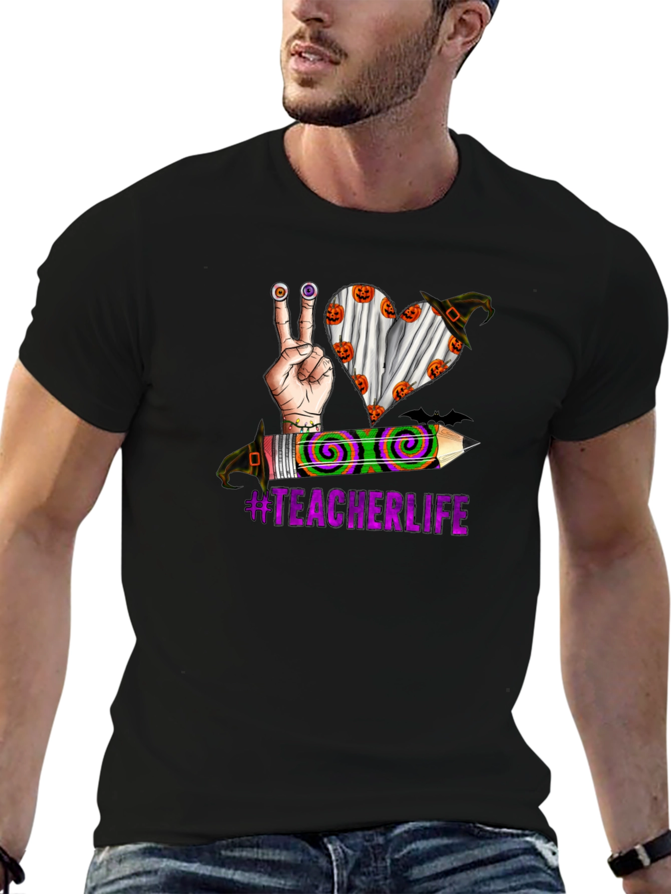 Teacher Life Halloween Graphic T-Shirt