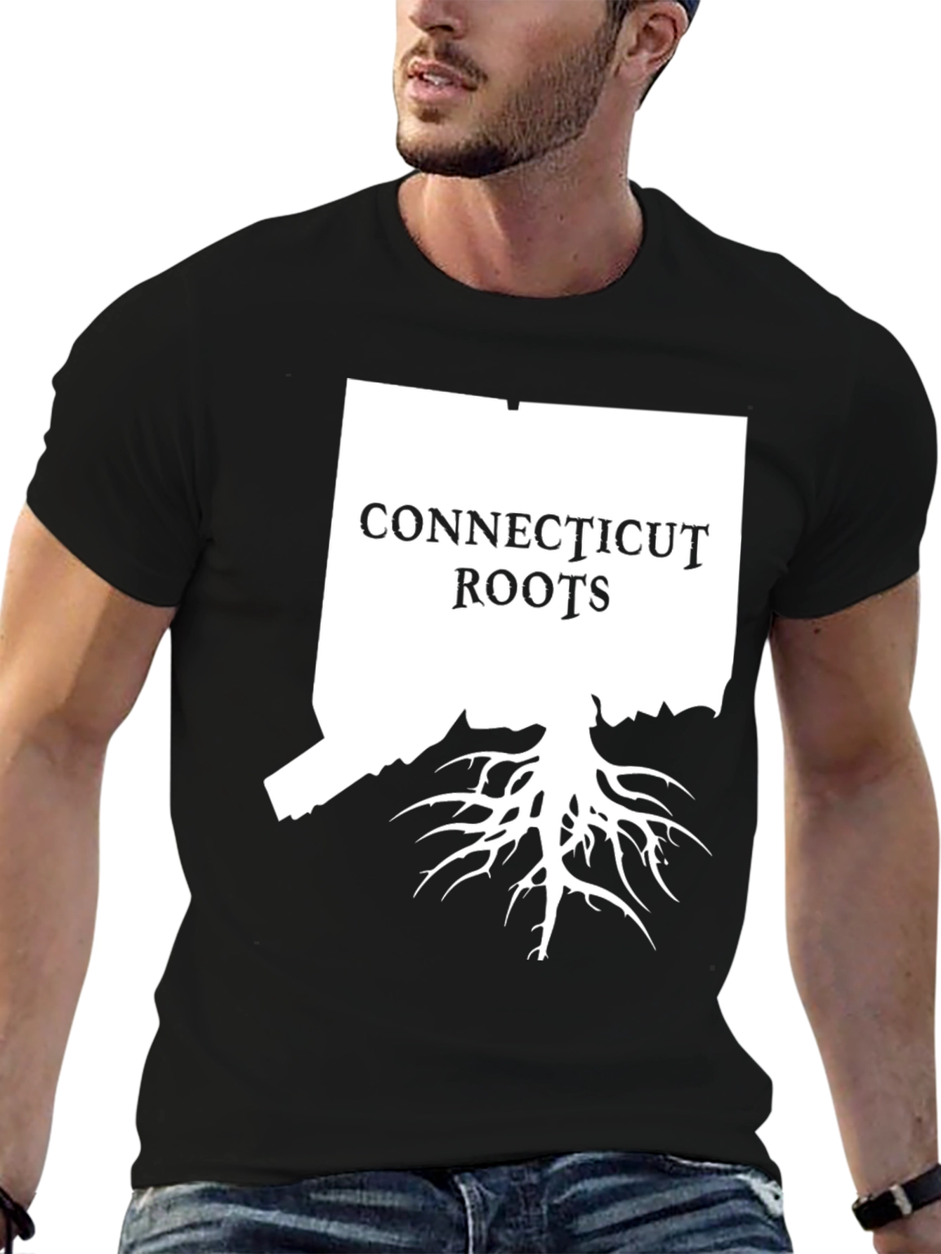 Connecticut Roots Black Graphic T-Shirt