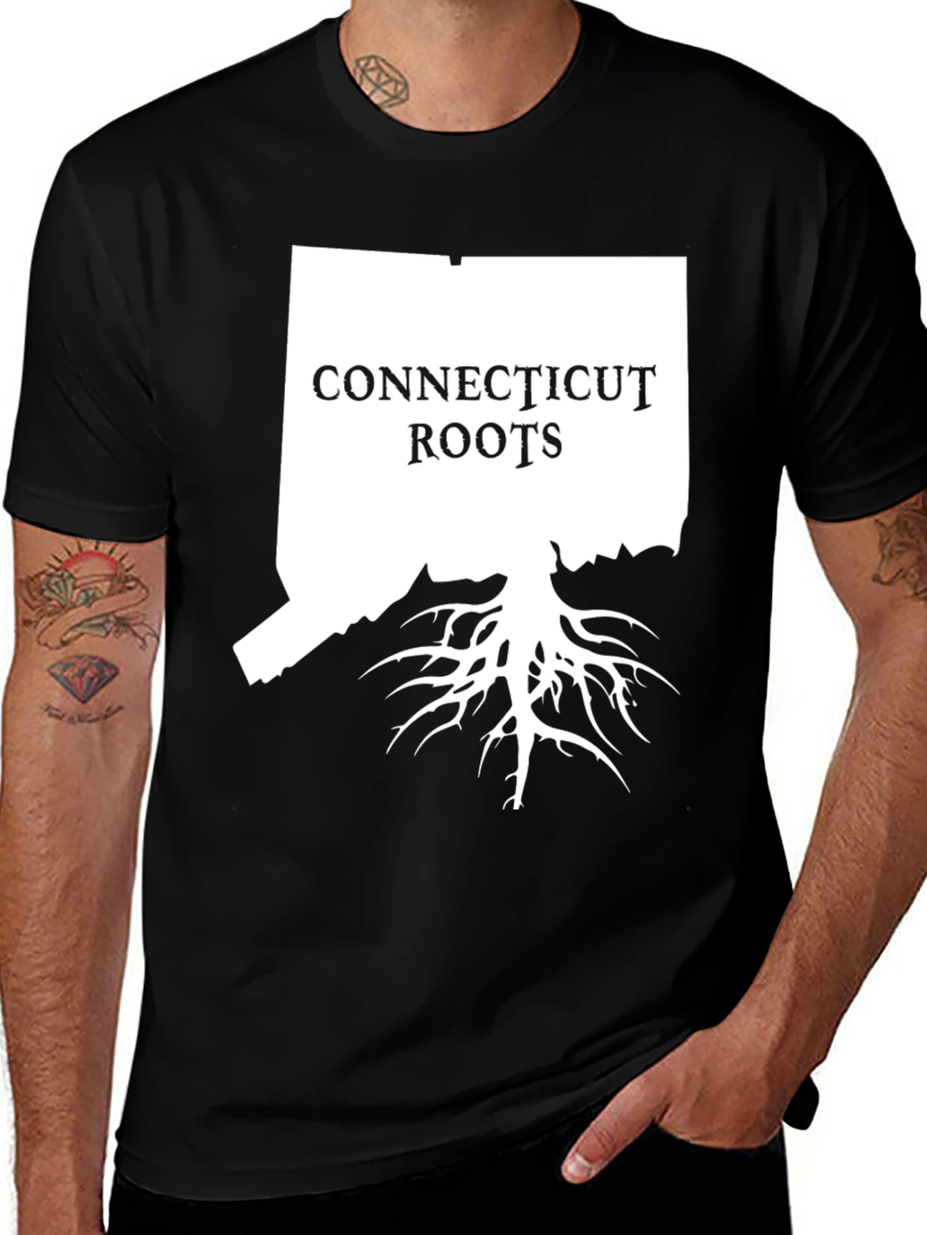 Connecticut Roots Black Graphic T-Shirt
