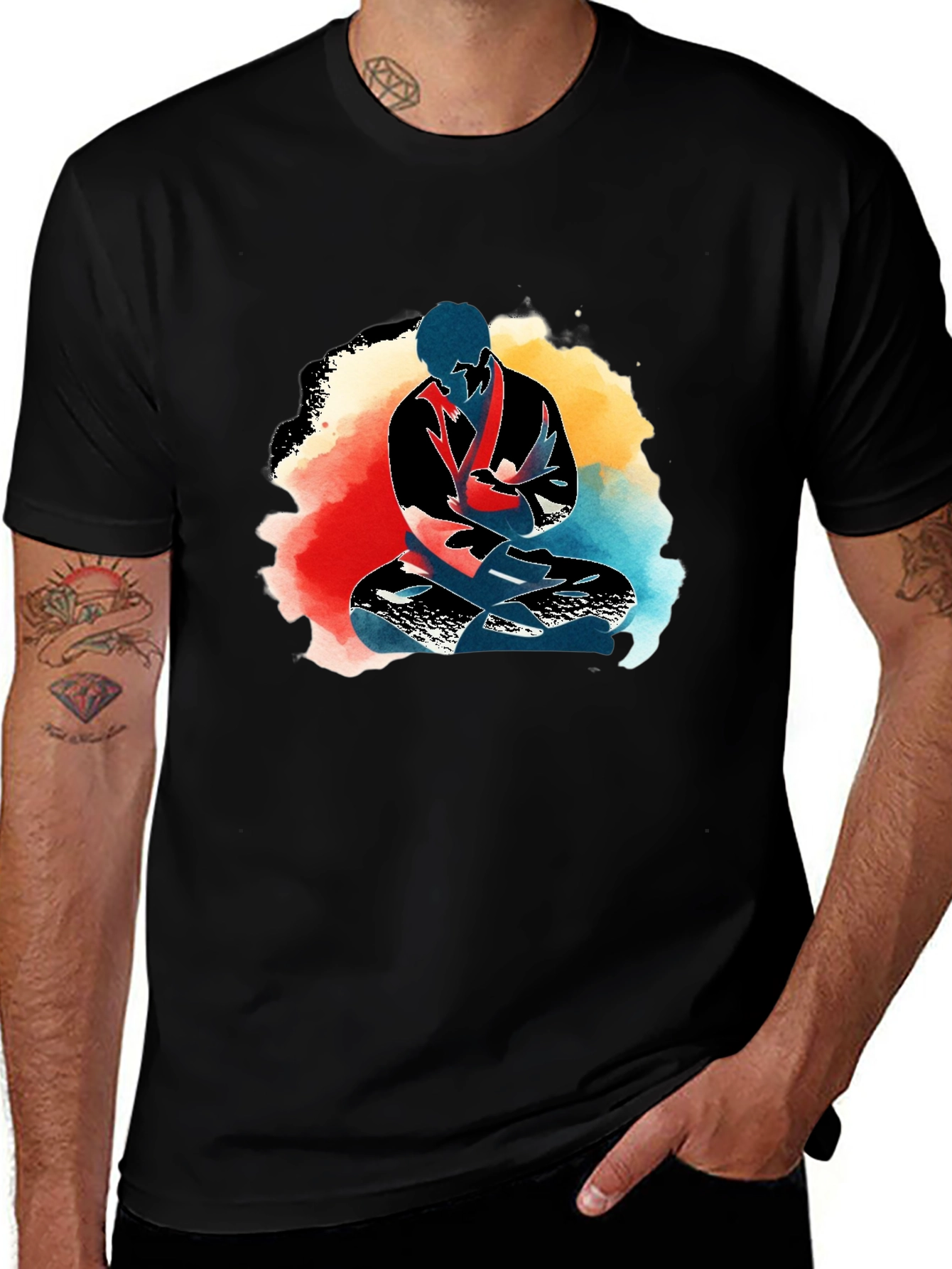 Zen Warrior Tee: Meditative Martial Arts Design