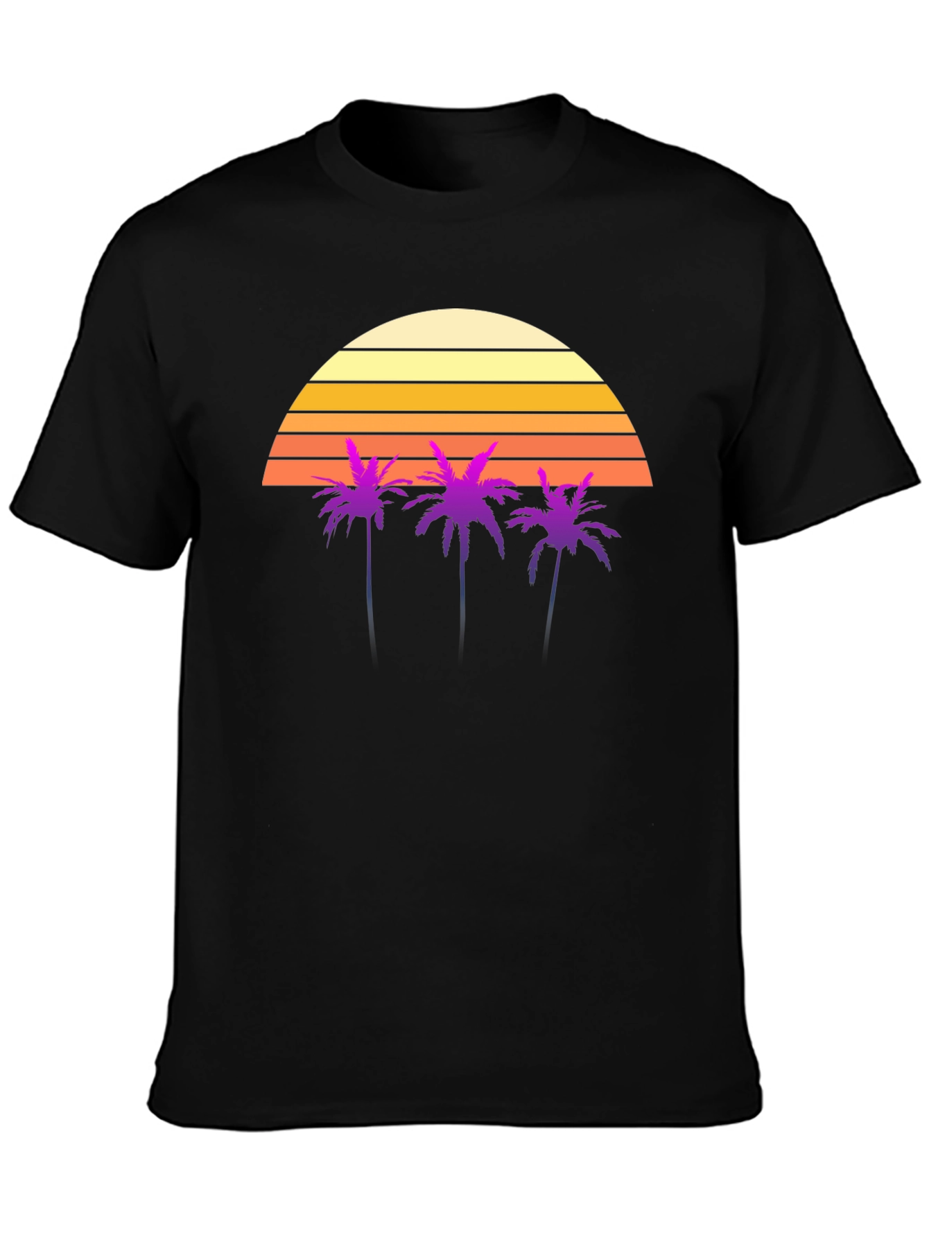 Retro Sunset Palm Tree Graphic T-Shirt