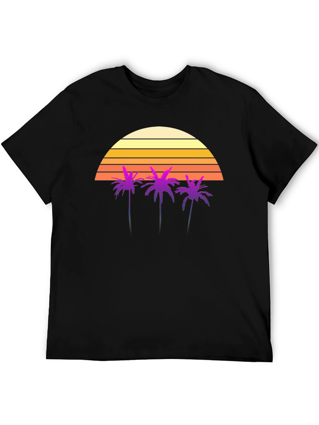 Retro Sunset Palm Tree Graphic T-Shirt