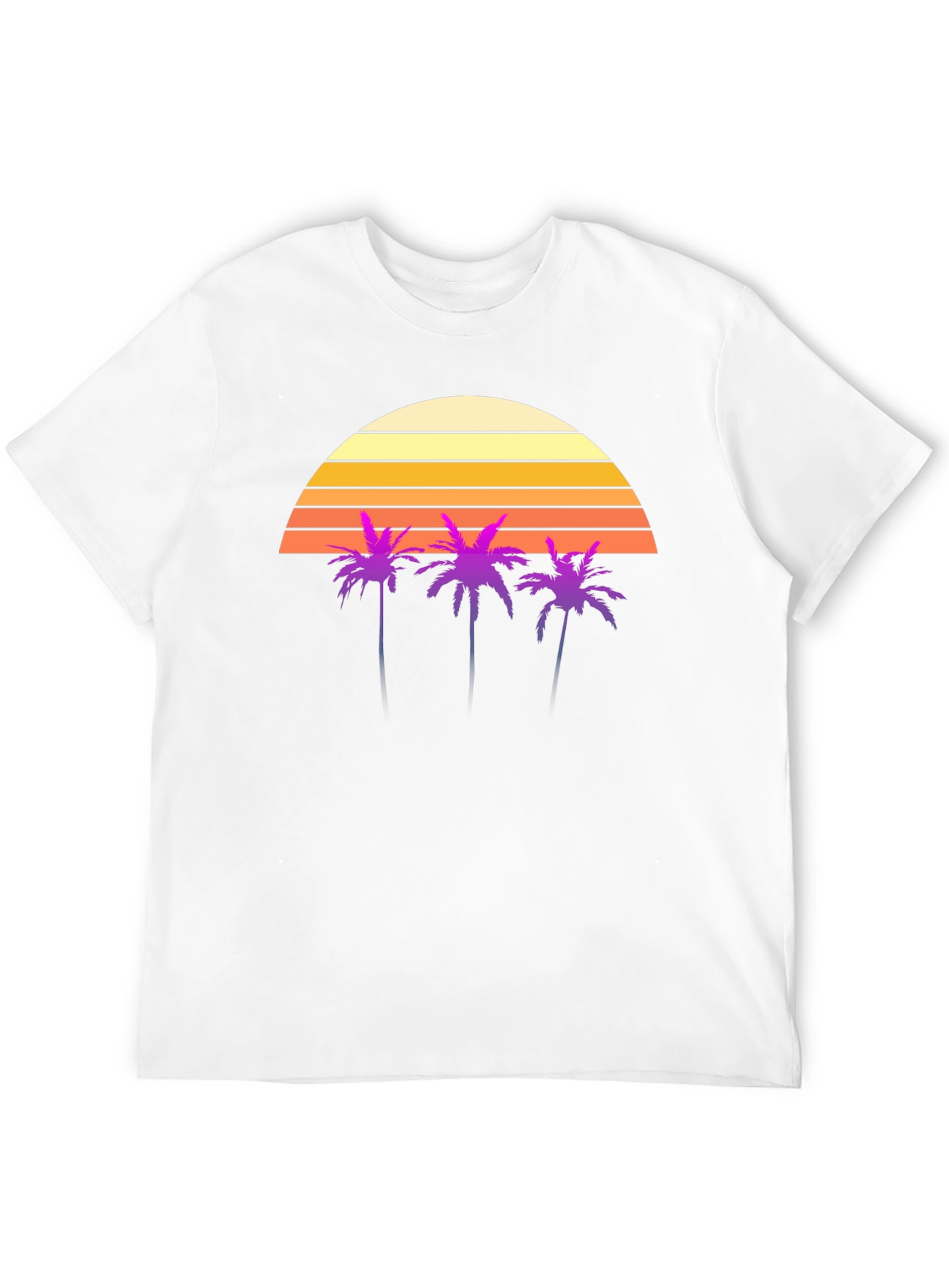 Retro Sunset Palm Tree Graphic T-Shirt