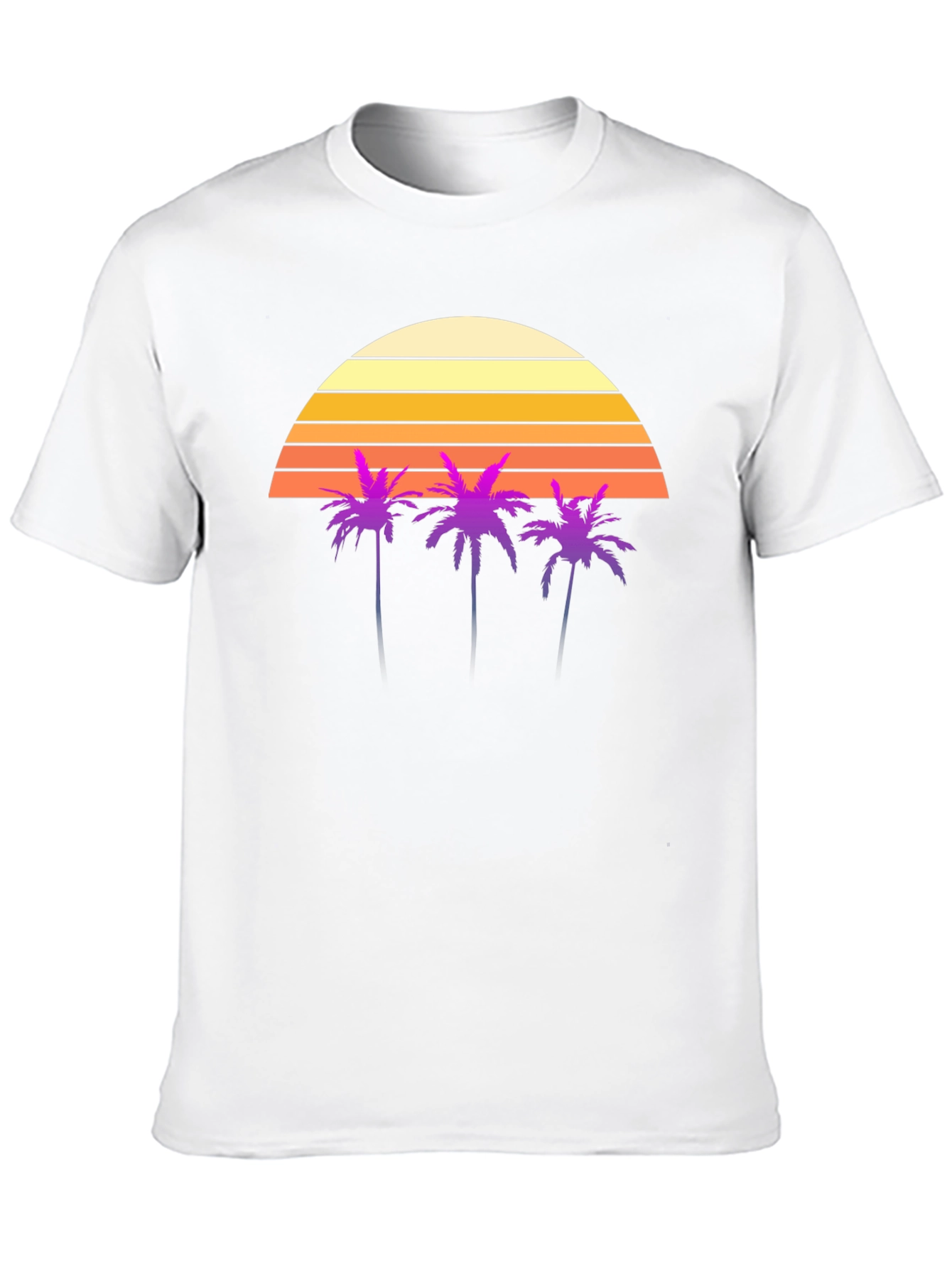 Retro Sunset Palm Tree Graphic T-Shirt
