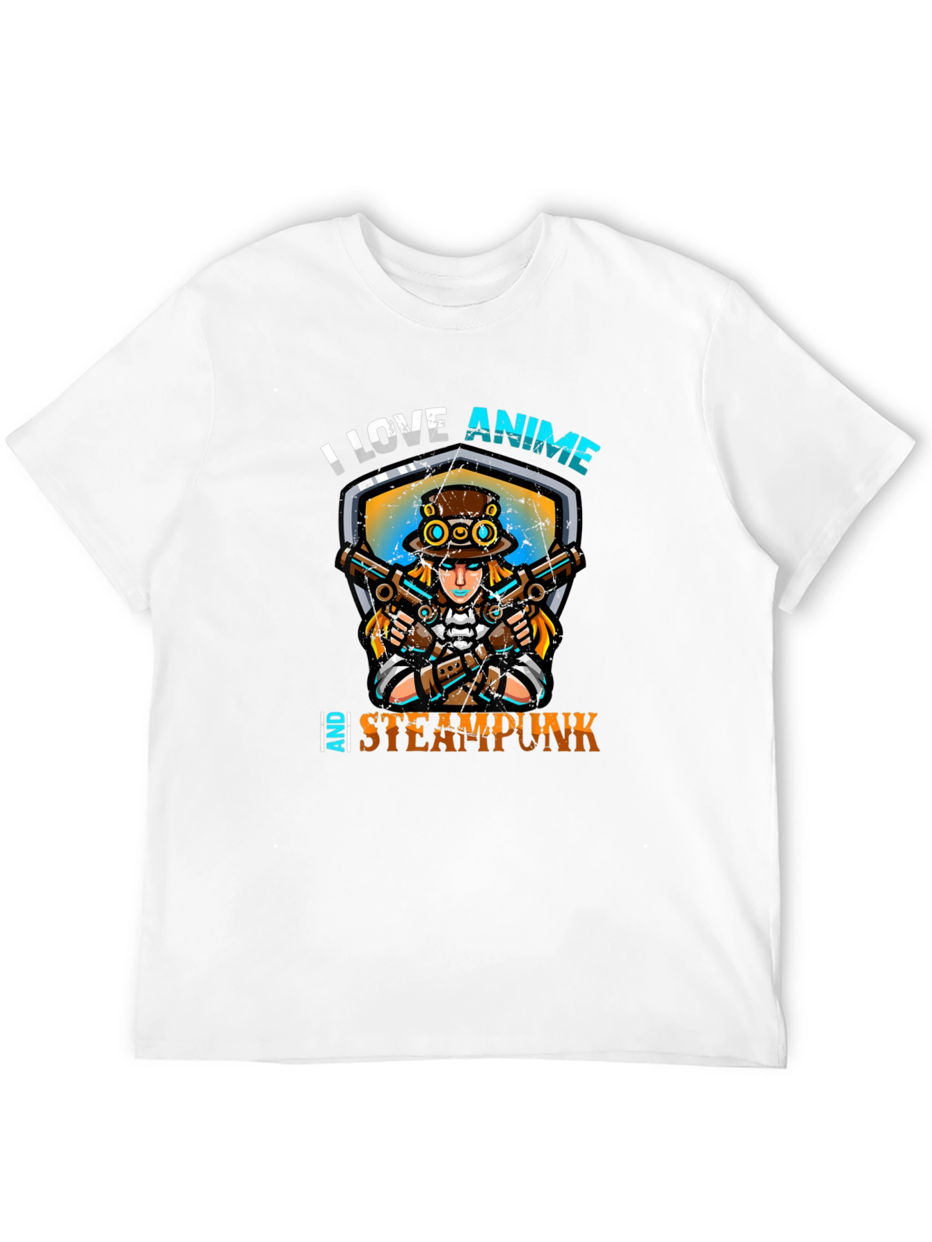 I Love Anime and Steampunk Graphic Tee