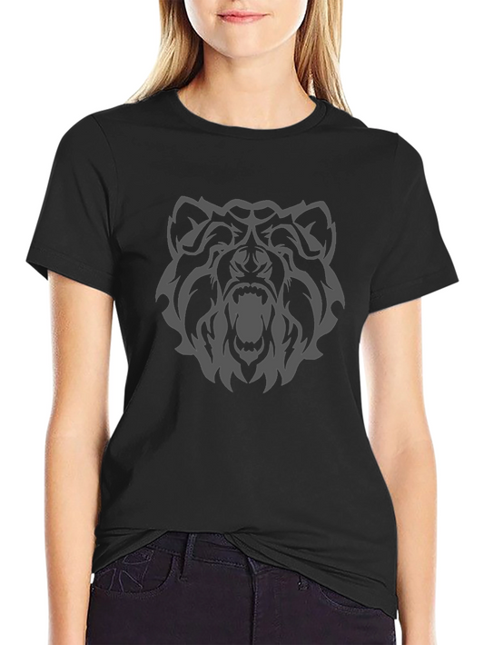 Black T-Shirt with Bear Graphic